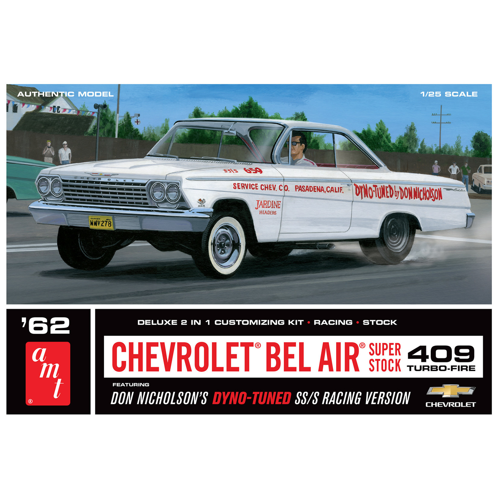 AMT AMT1283 1962 Chevy Bel Air Super Stock Don Nicholson (1/25)