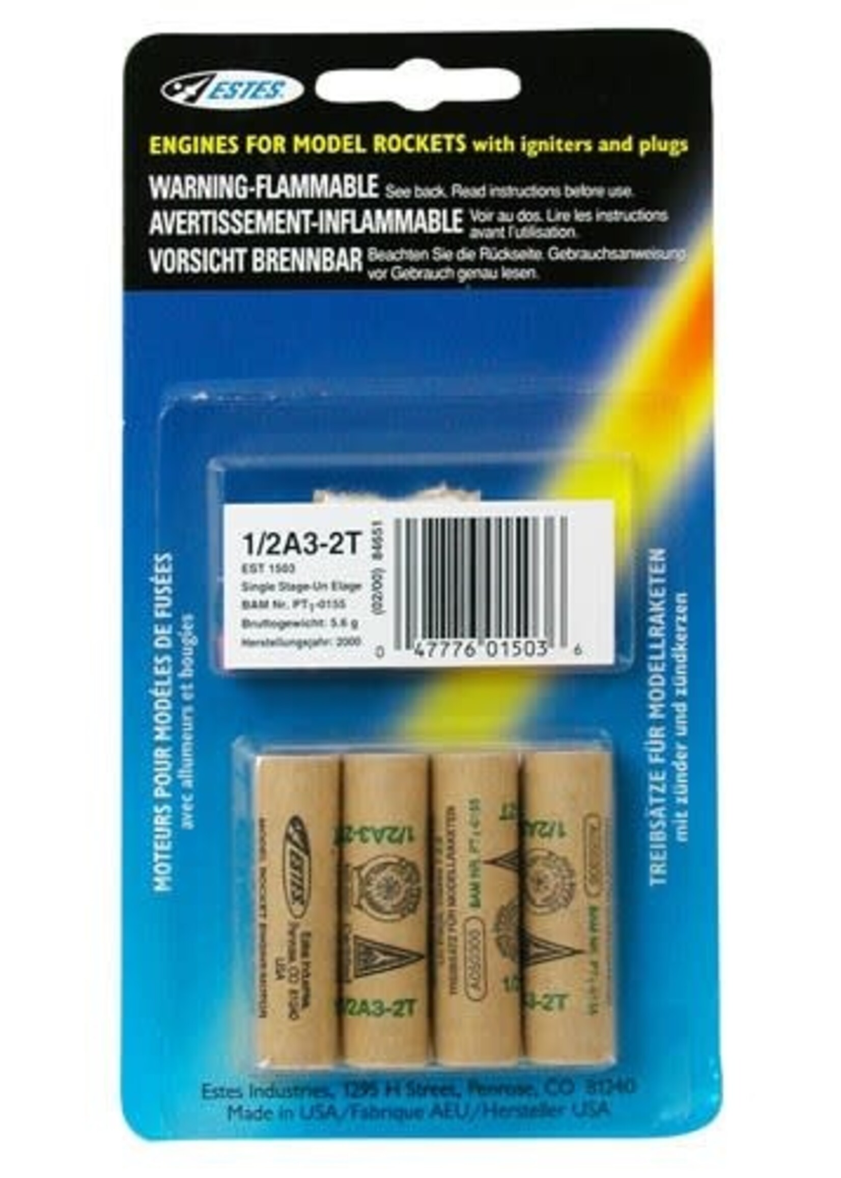 Estes ***zzEST1503 1/2A3-2T Mini Engine (4pc)