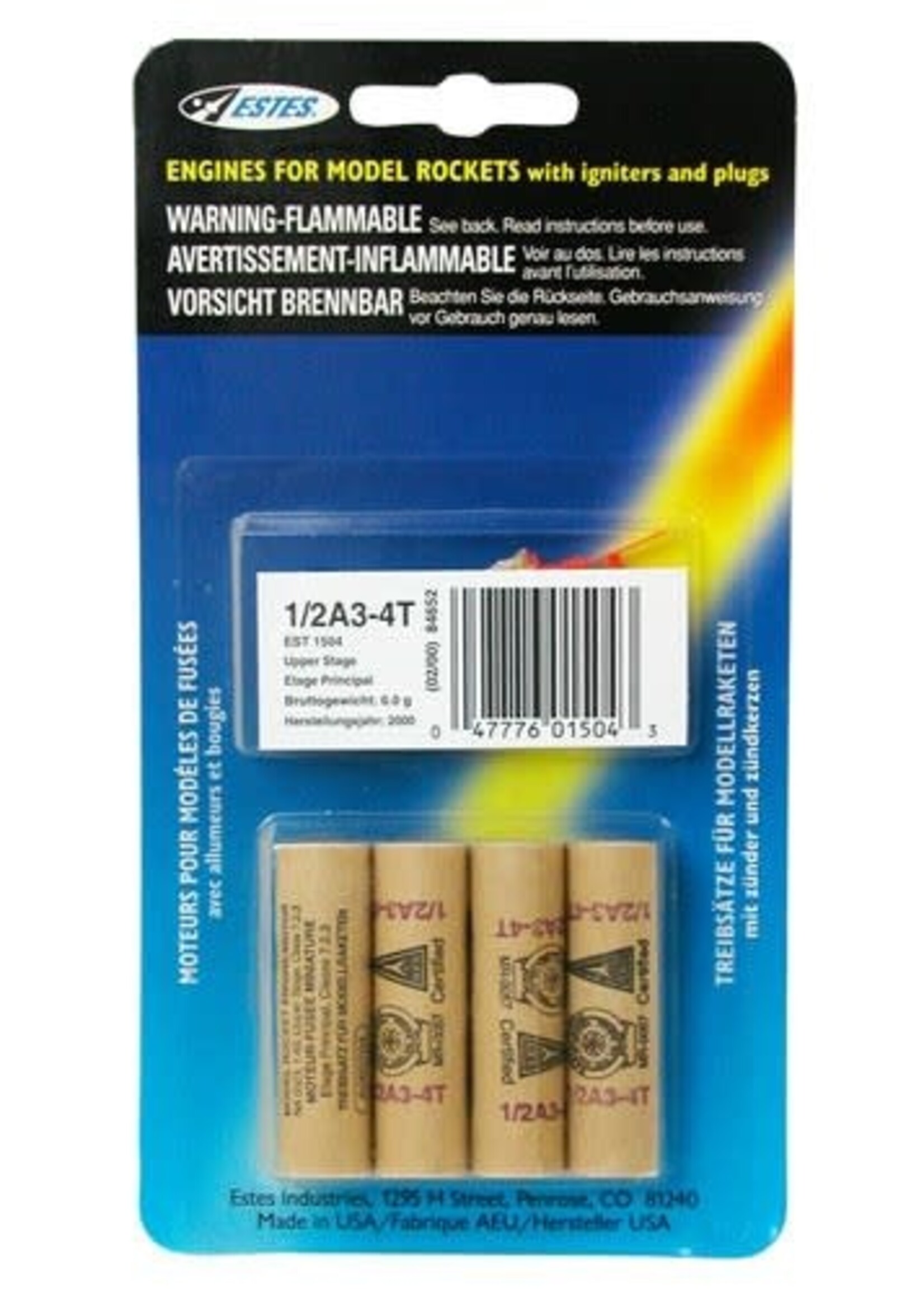 Estes ***zzEST1504 1/2A3-4T Mini Engine (4pc)
