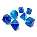 Chessex Dice RPG 26463 7pc Gemini Poly Blue-Blue/Light Blue Luminary
