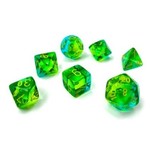 Chessex Dice RPG 26466 7pc Gemini Poly Translucent Green-Teal/Yellow
