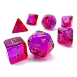 Chessex Dice RPG 26467 7pc Gemini Poly Translucent Red-Violet/Gold