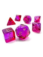 Chessex Dice RPG 26467 7pc Gemini Poly Translucent Red-Violet/Gold