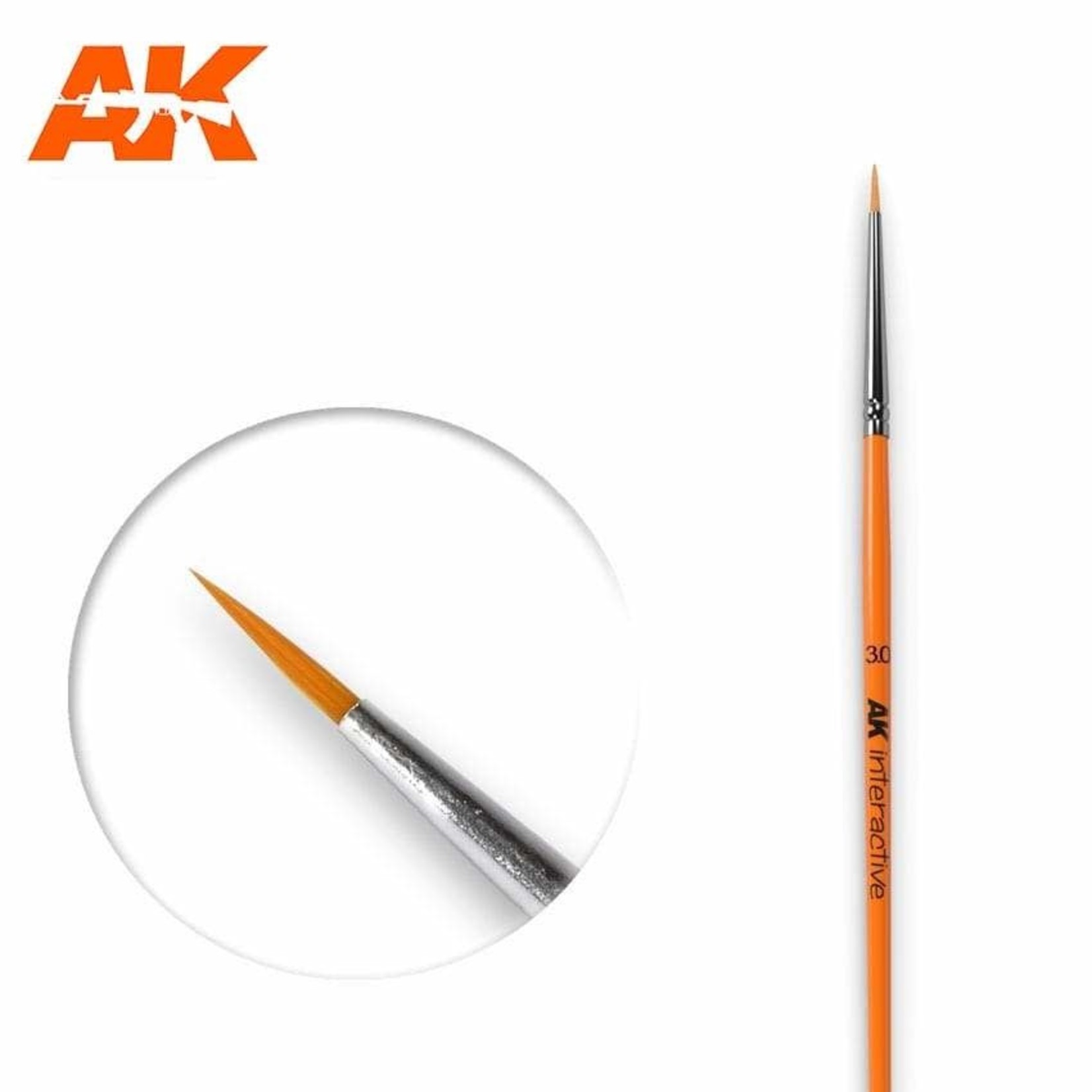 AK Interactive AK-601 Round Brush 3/0 Synthetic