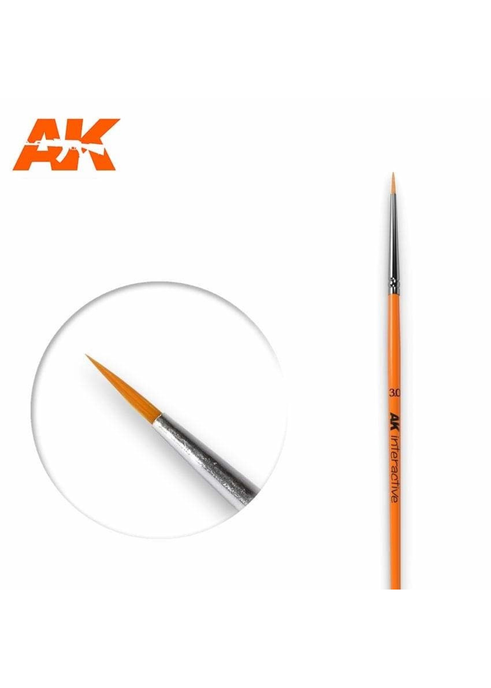 AK Interactive AK-601 Round Brush 3/0 Synthetic