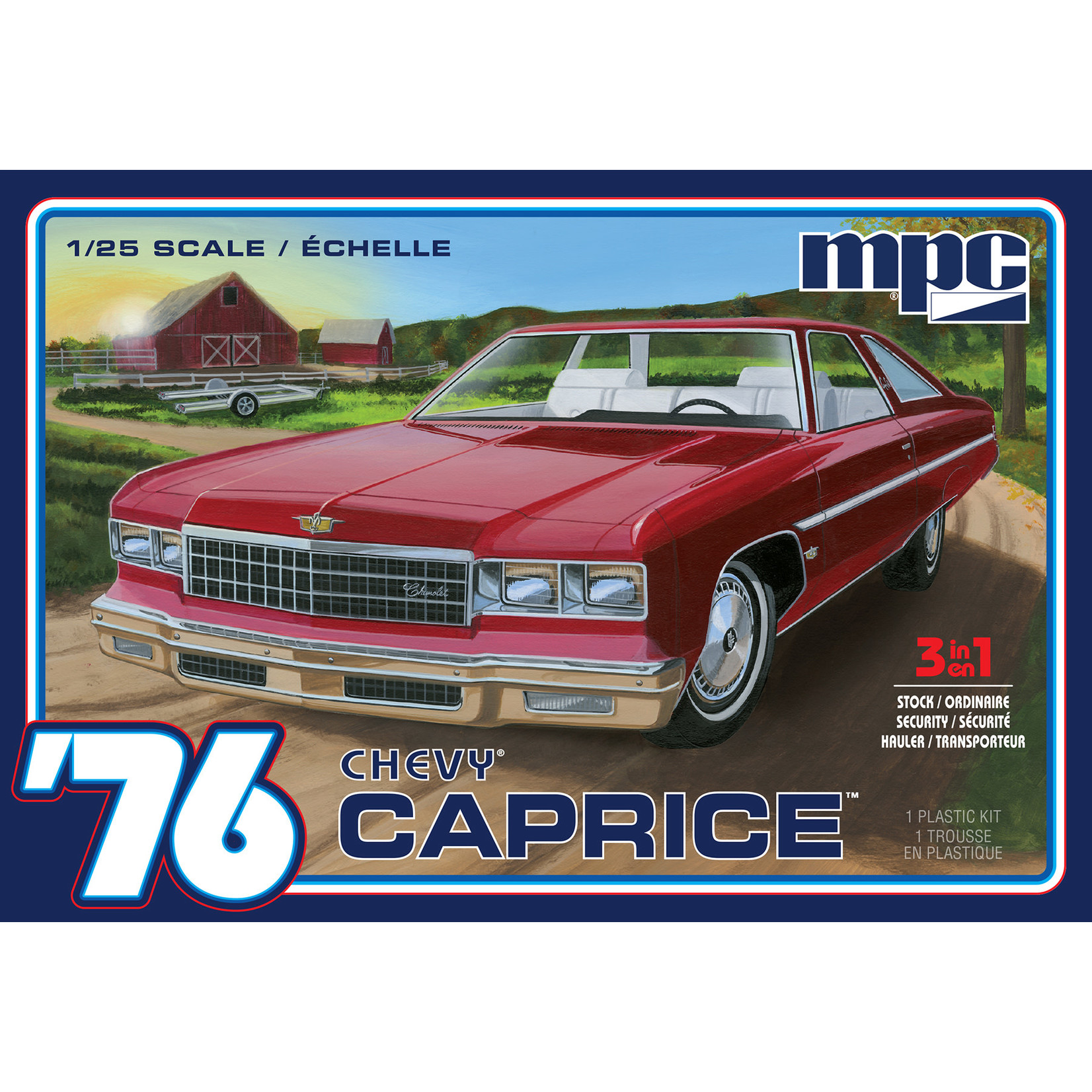 MPC MPC963 1976 Chevy Caprice with Trailer (1/25)