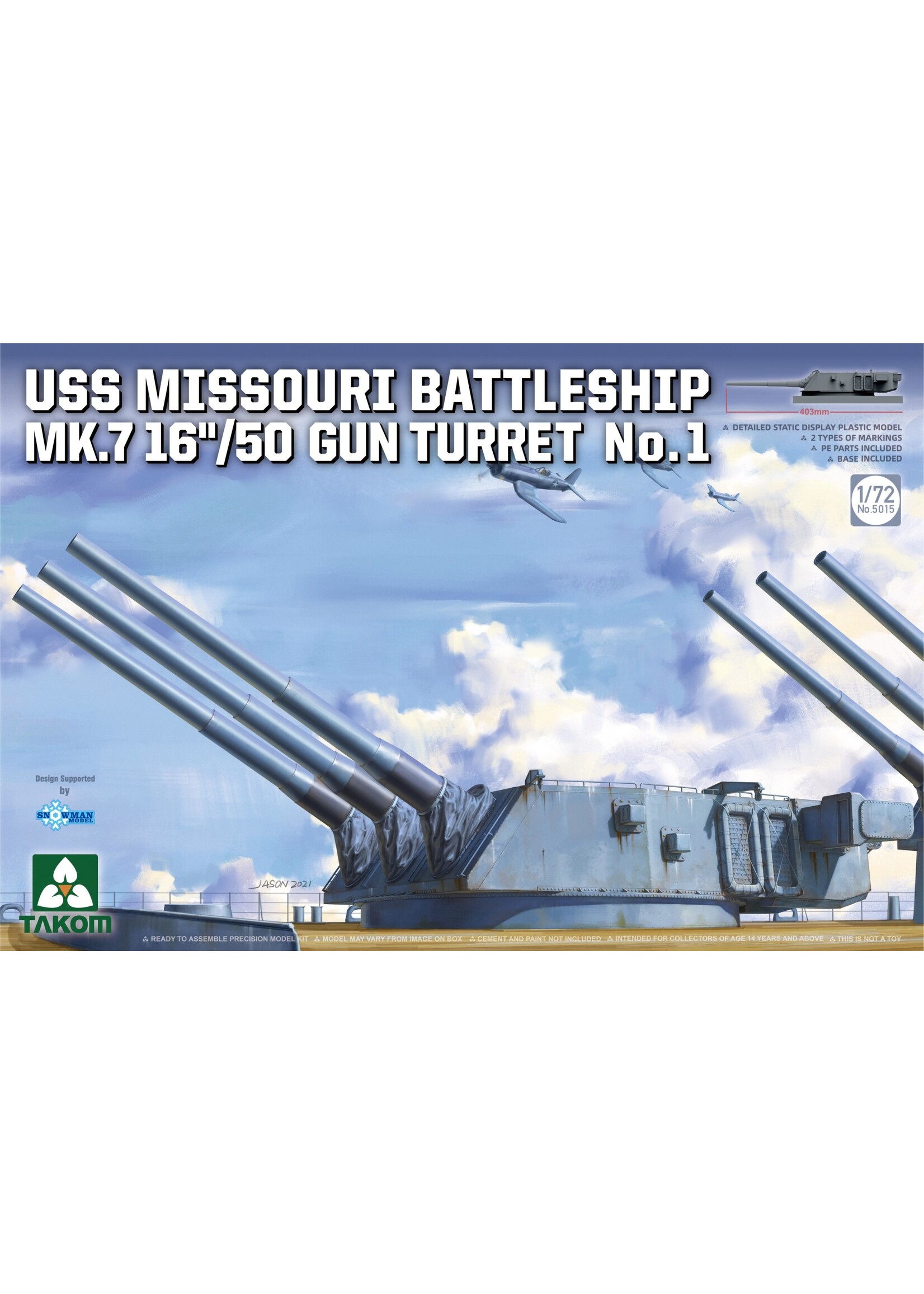 Takom ***TAK5015 USS Missouri  MK.7 16in/50 Gun Turret No.1 (1/72)