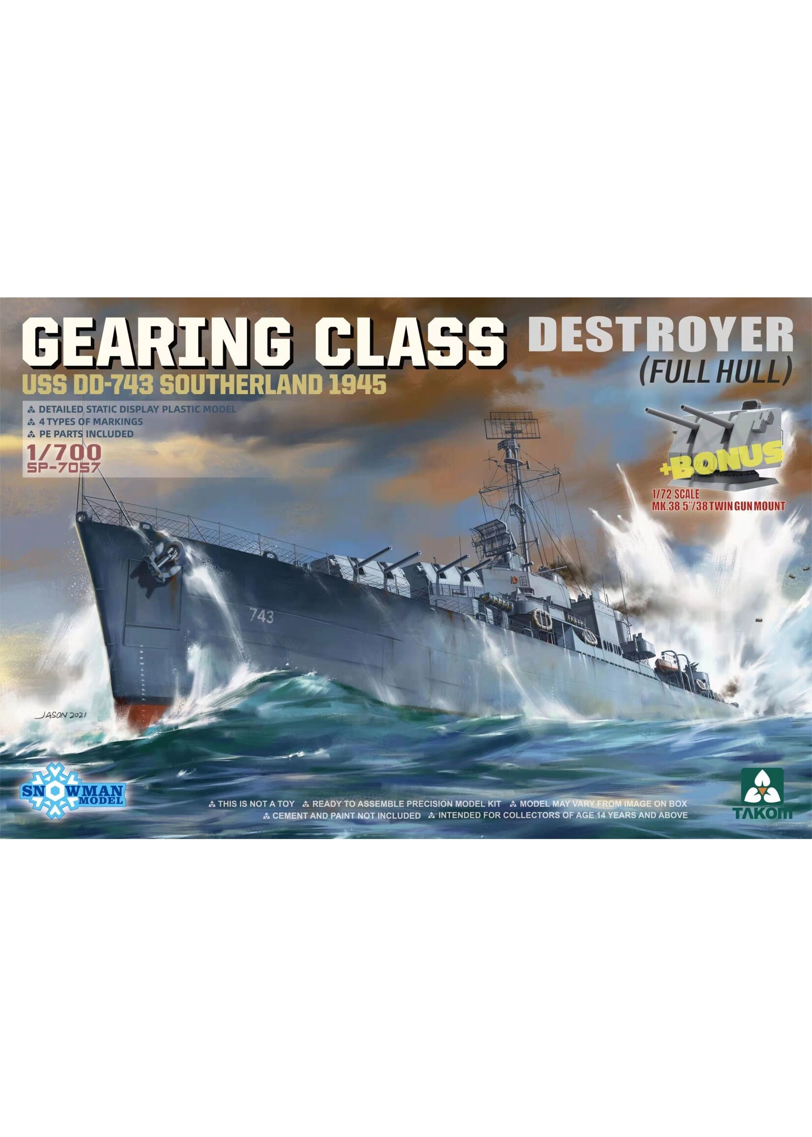 Takom ***TAKSP7057 Gearing Class Destroyer USS DD-743 Southerland 1945 (1/700)