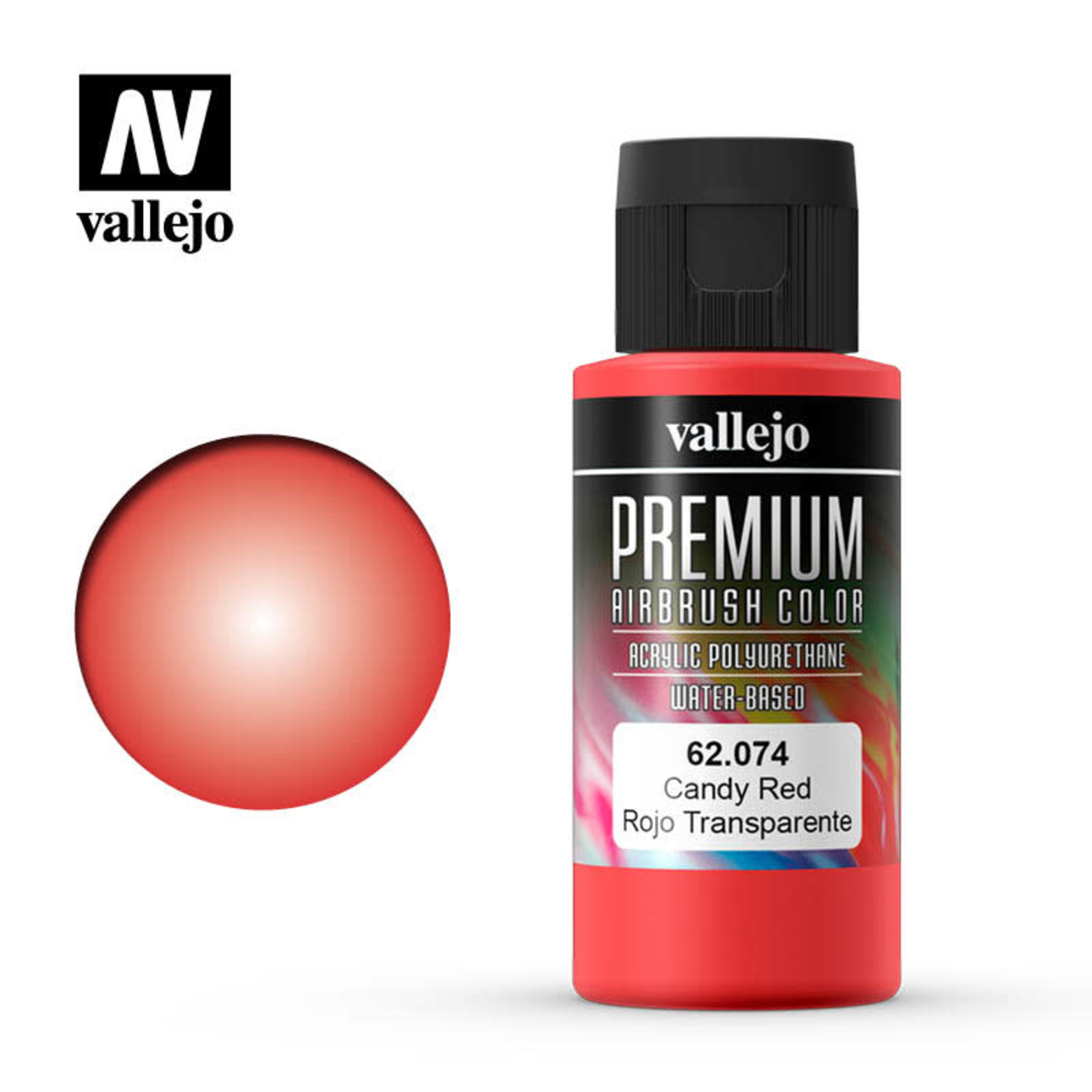 Vallejo VAL62074 Premium Airbrush Color Candy Red (60ml)
