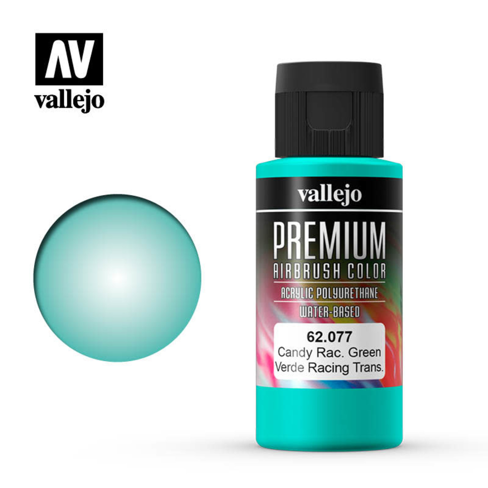 Vallejo VAL62077 Premium Airbrush Color Candy Racing Green (60ml)