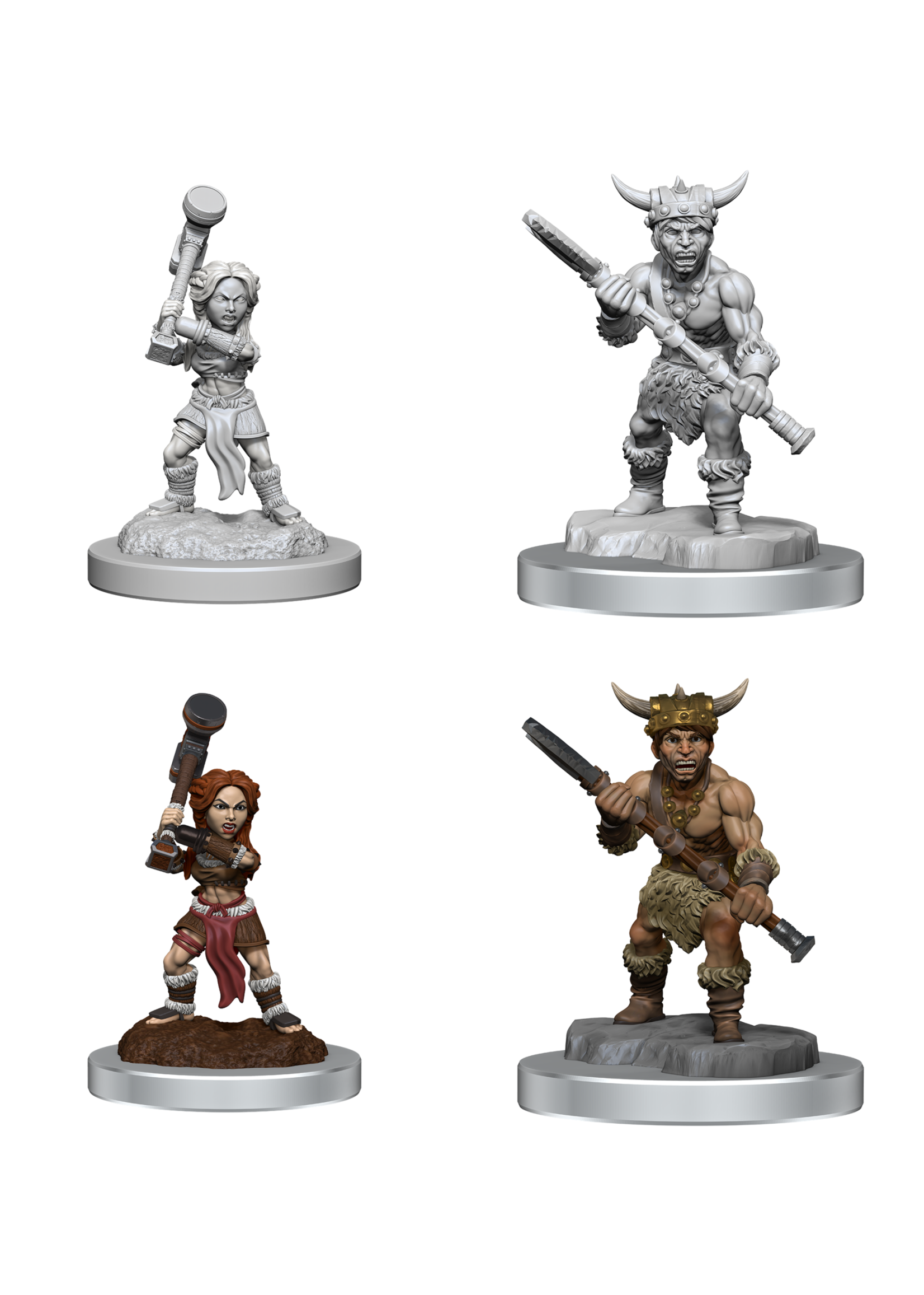 WizKids WK90412 Halfling Male & Female Barbarians D&D WV18