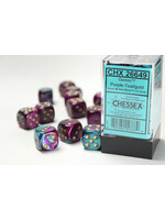 Chessex Dice 16mm 26649 12pc Gemini Purple-Teal/Gold