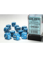 Chessex Dice 16mm 25616 12pc Opaque Light Blue/White
