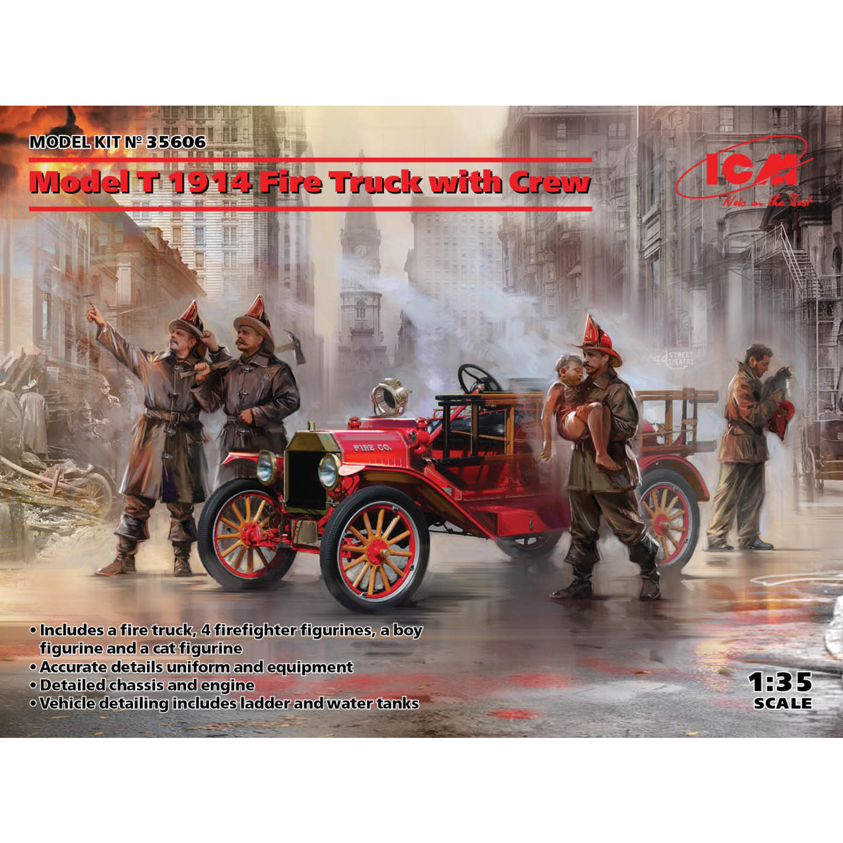 ICM ICM35606 Model T 1914 Fire Truck with Crew (1/35)