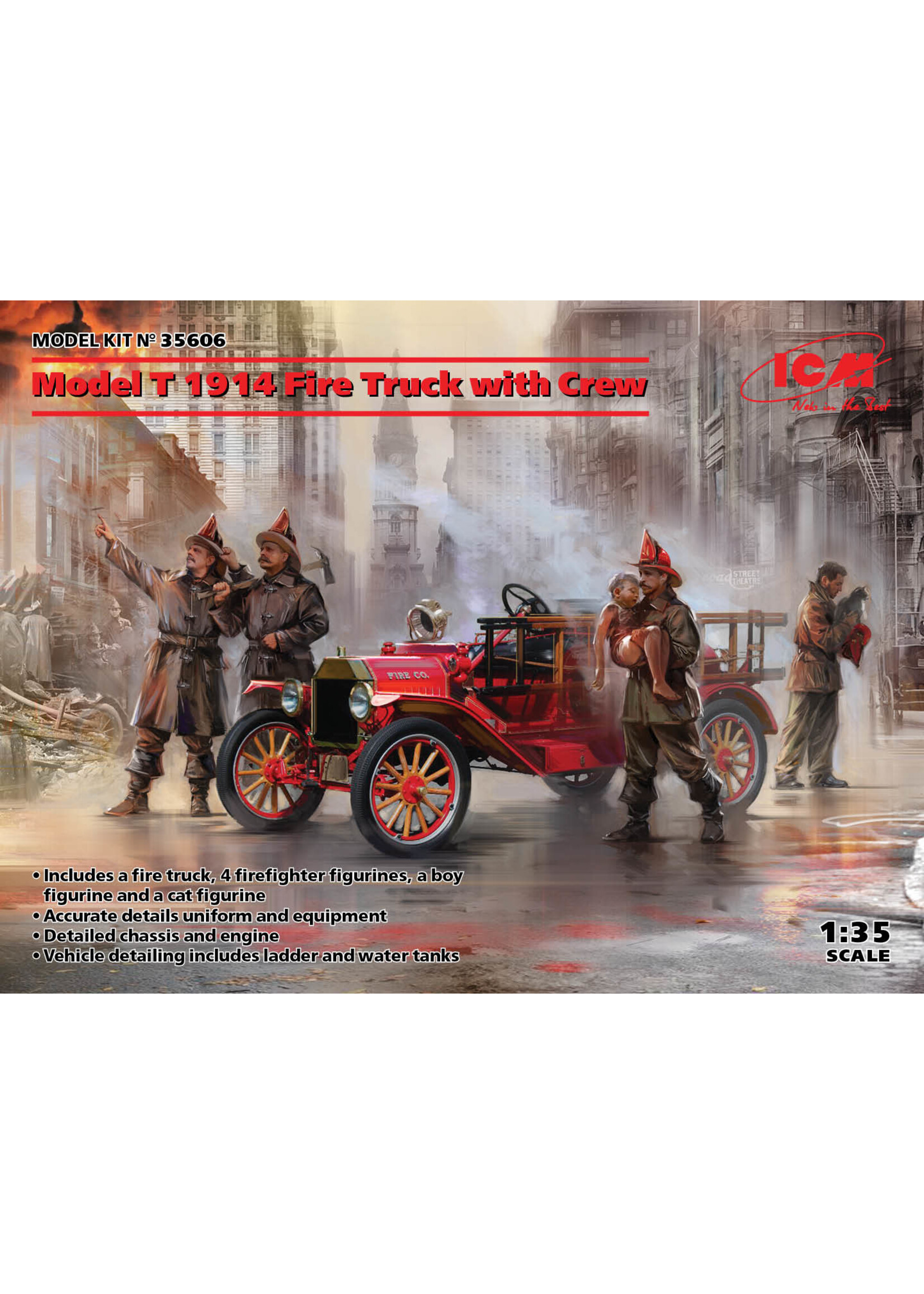 ICM ***zzICM35606 Model T 1914 Fire Truck with Crew (1/35)