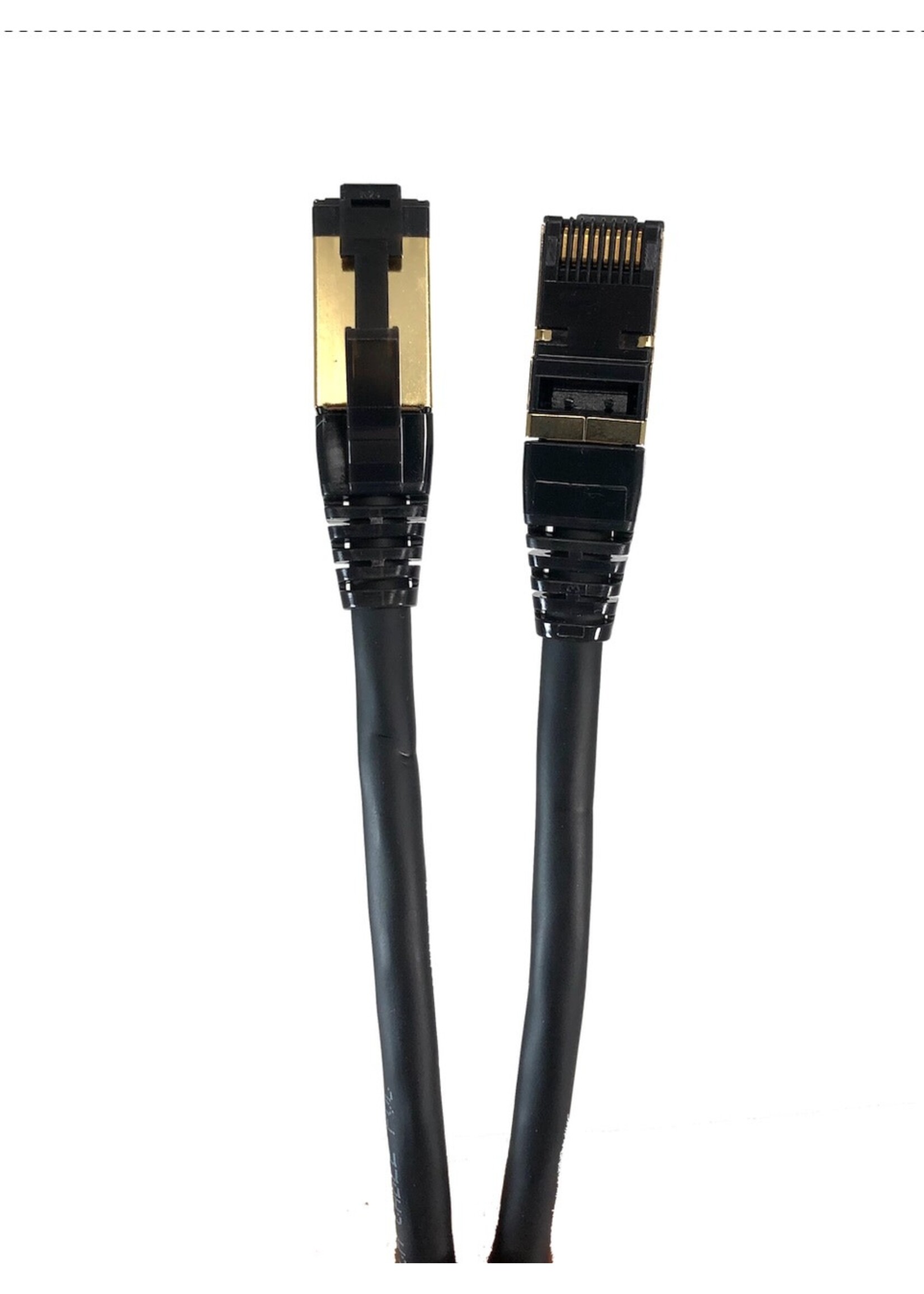 Micro Connectors ***Micro Connectors 1 foot CAT8 SFTP RJ45 Patch 26AWG Cable Black