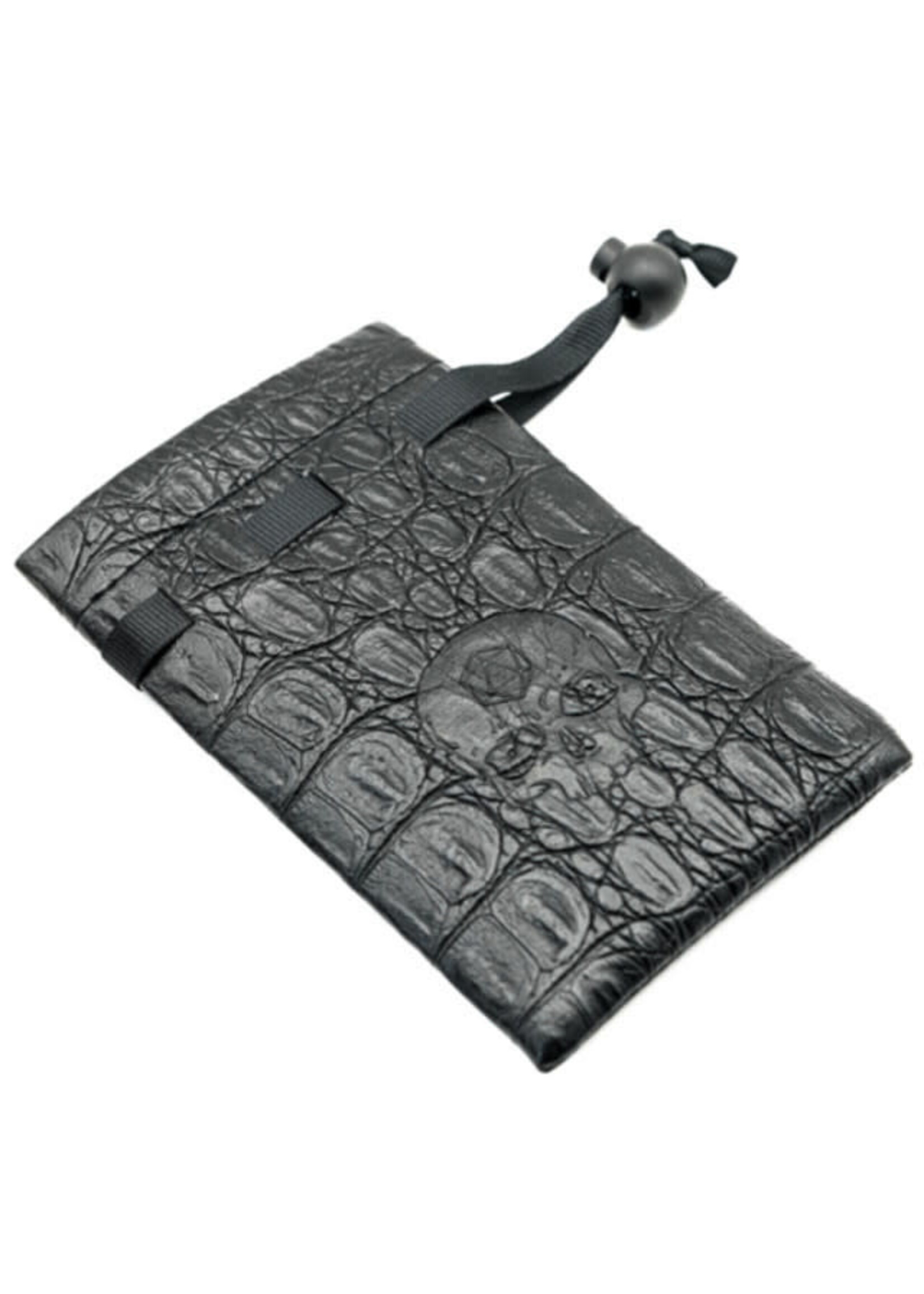 Foam Brain Games ***Dice Bag 1905 Black Leatherette with Skull