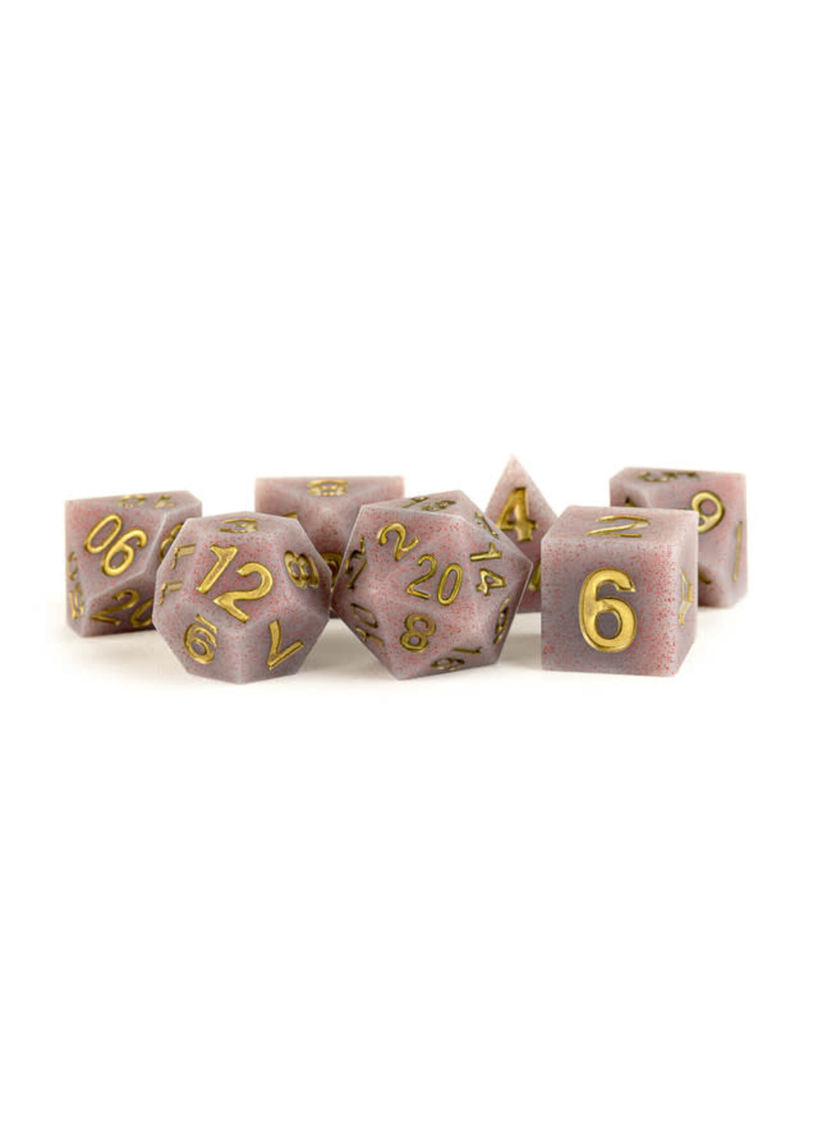Metallic Dice Brand LLC ***Dice RPG MDG0781 7pc Silicone Sharp Edge Volcanic Soot
