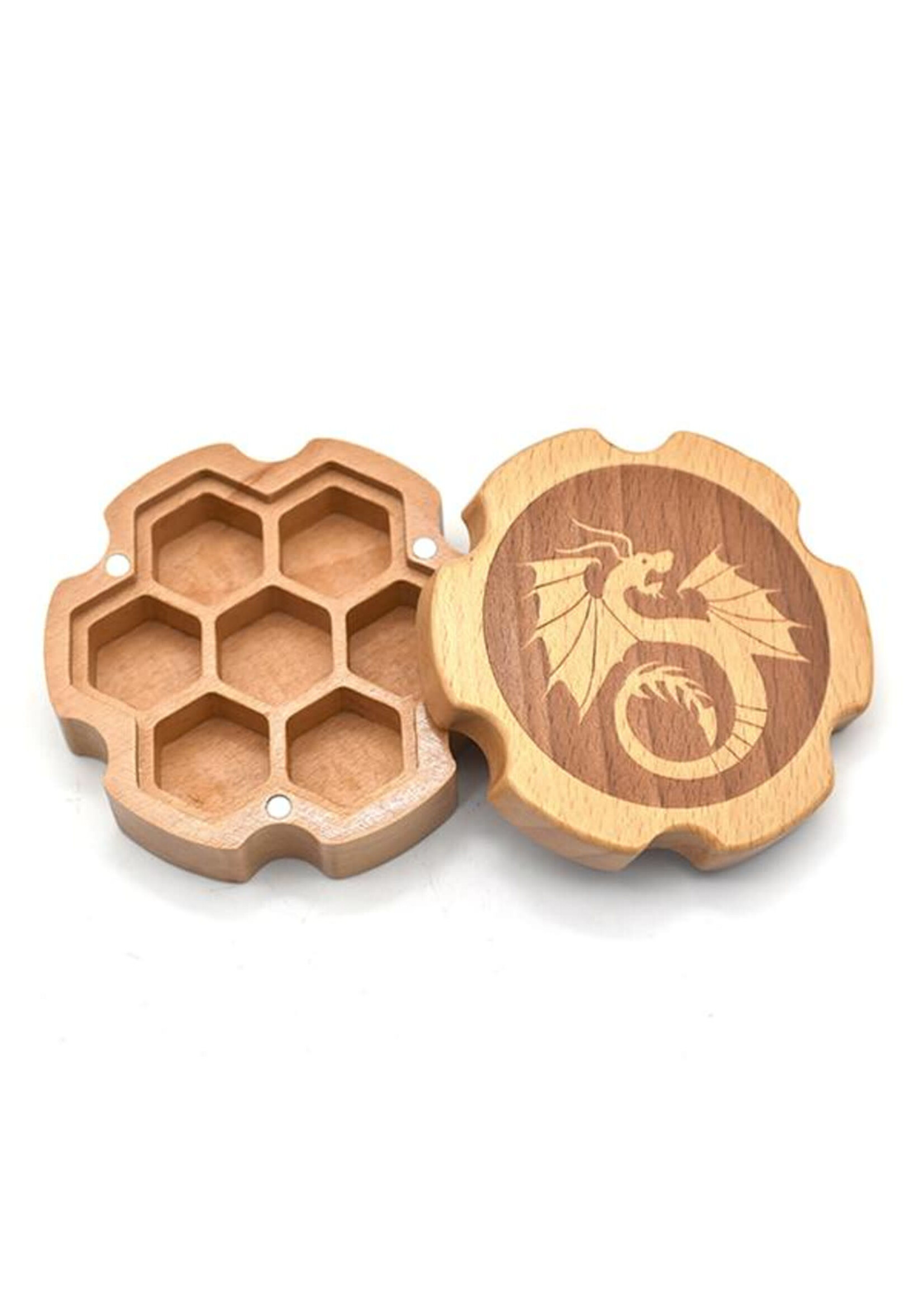 Foam Brain Games ***Dice Box 1909 Beech Wood (Hexagonal)