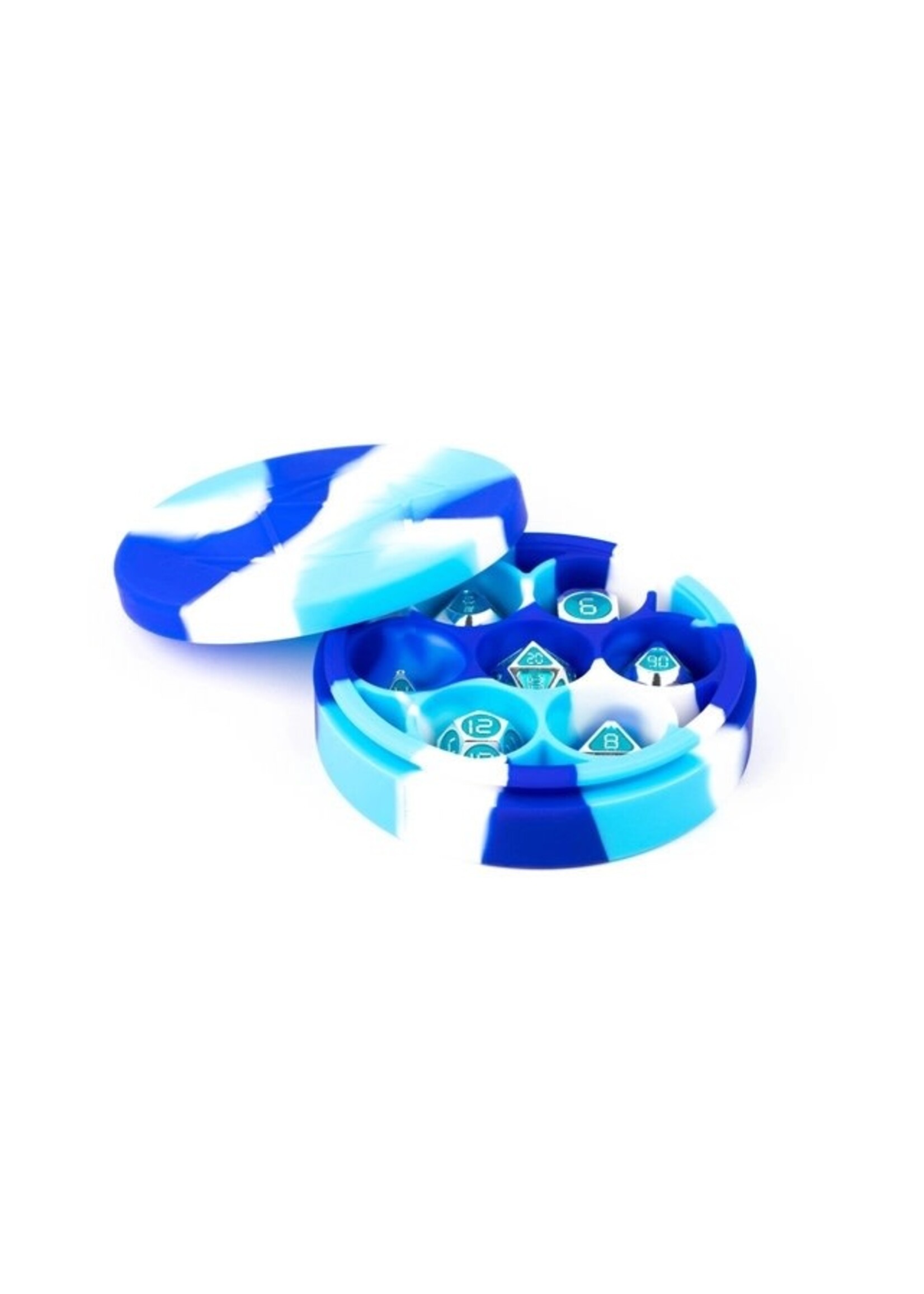 Metallic Dice Brand LLC ***Dice Case 0922 Silicone Round Blue/White/Light Blue