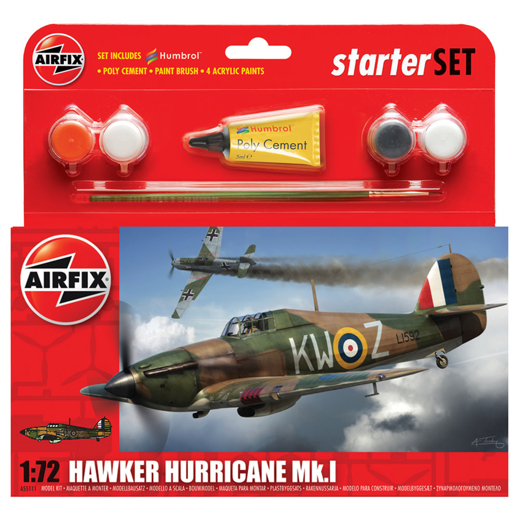 Airfix AIR55111 Hawker Hurricane Mk.I Starter Gift Set (1/72)