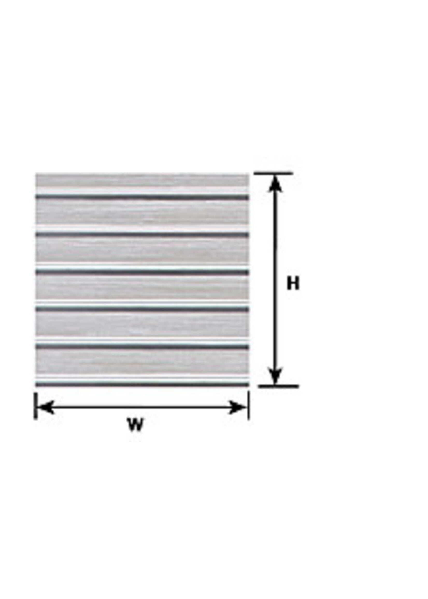 Plastruct PLA91512 O Ribbed Roof Sheet