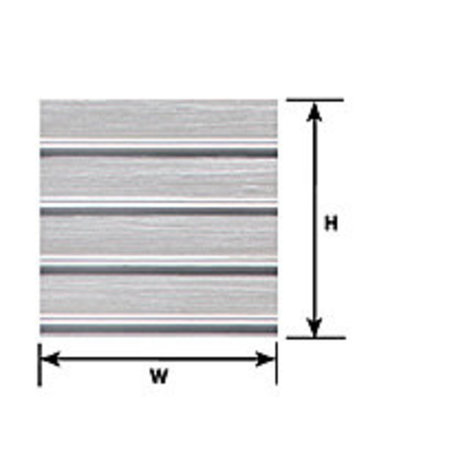 Plastruct PLA91513 Styrene G Scale Ribbed Roof Sheet
