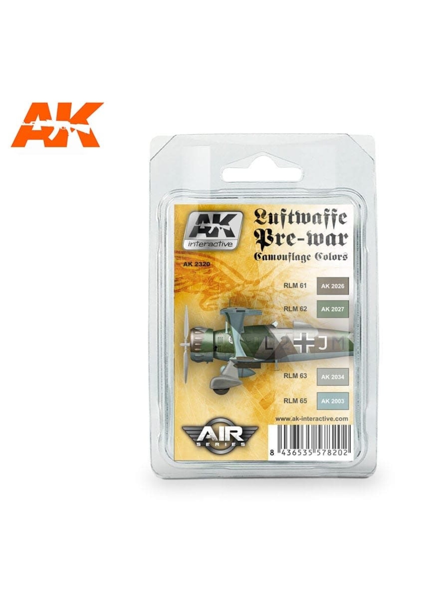 AK Interactive AK-2320 Luftwaffe Pre-War Camouflage Colors