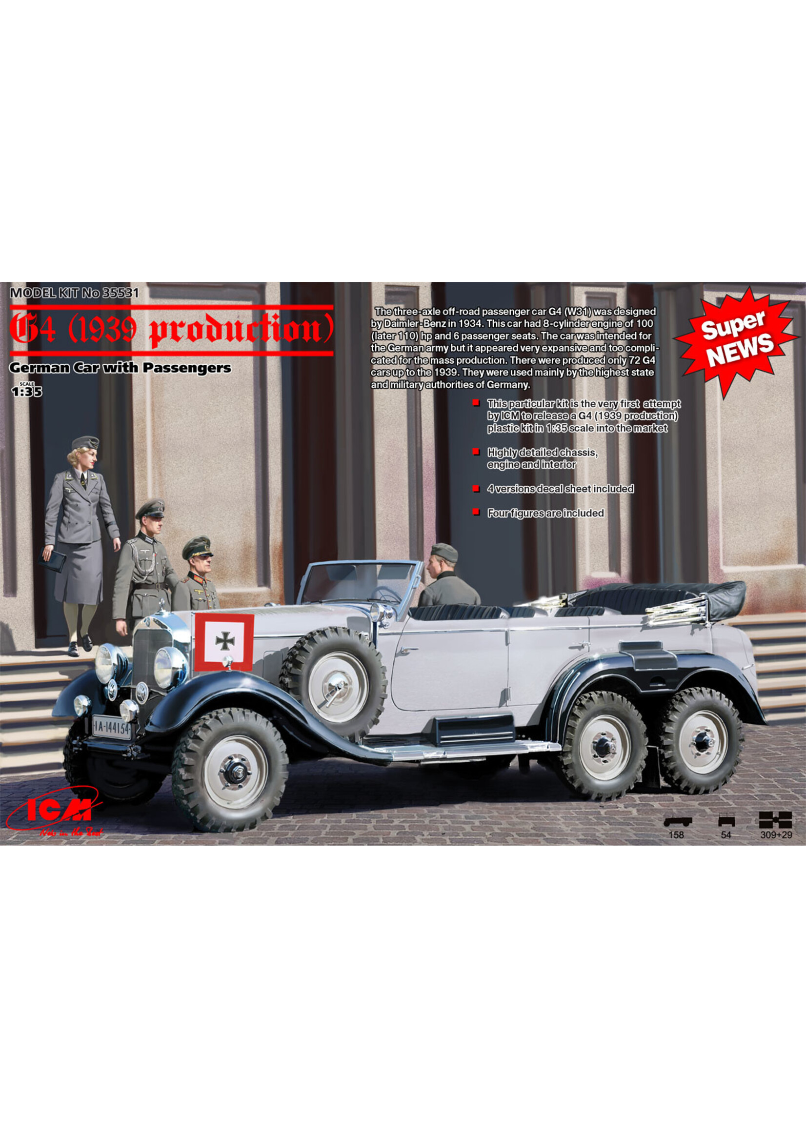 ICM ***ICM35531 G4 1939 Production German Car with Passengers (1/35)