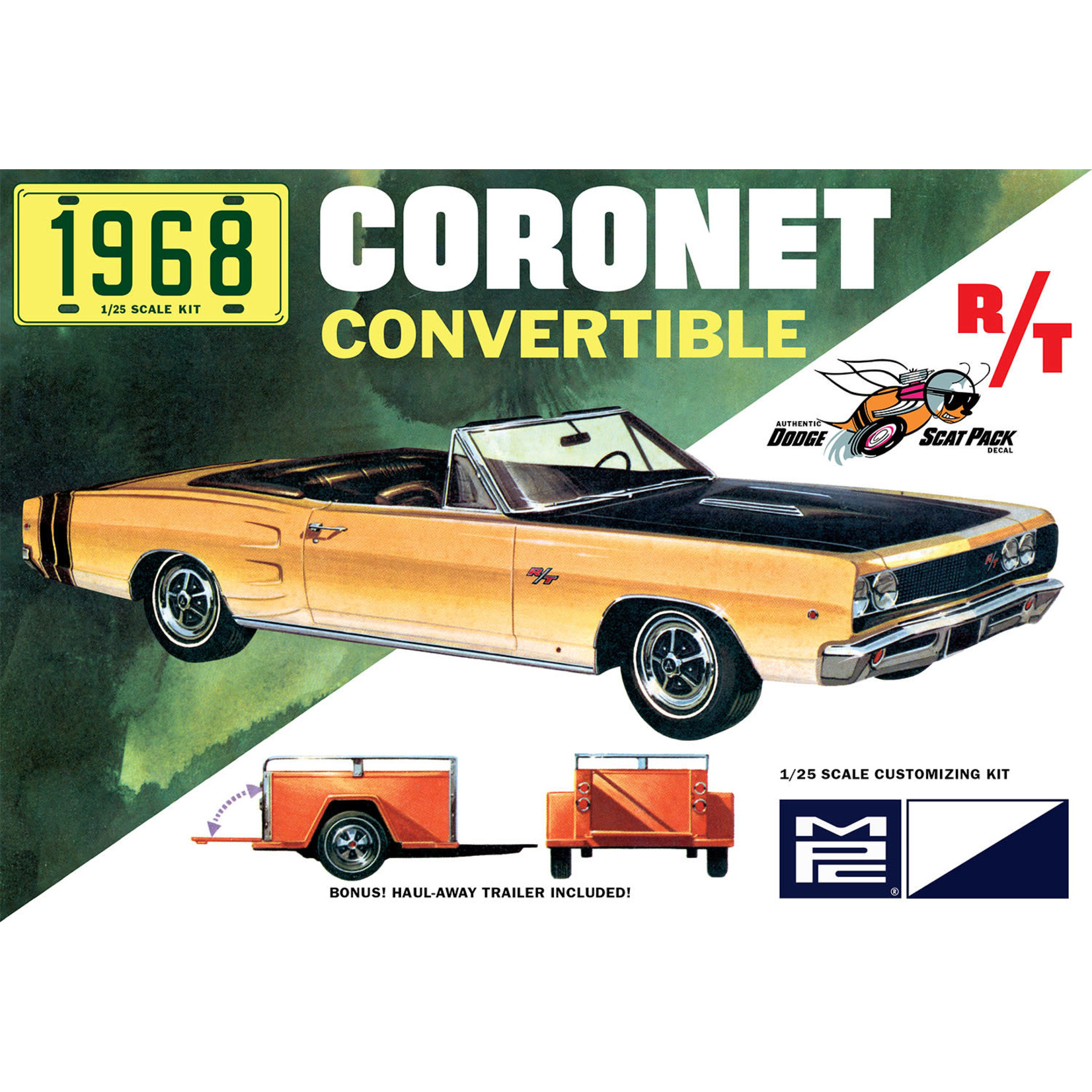 MPC MPC978 1968 Dodge Coronet Convertible with Trailer (1/25)