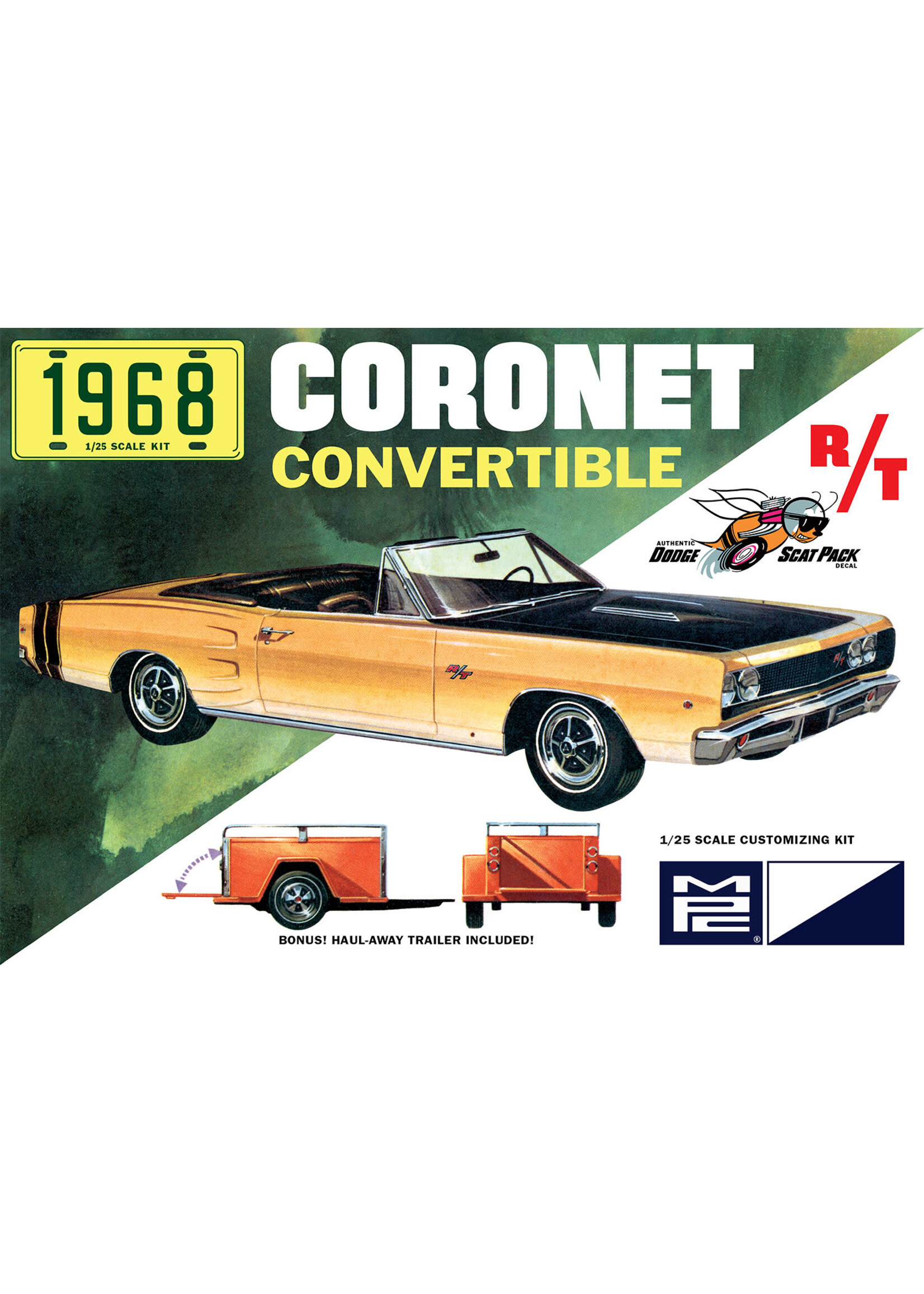 MPC MPC978 1968 Dodge Coronet Convertible with Trailer (1/25)