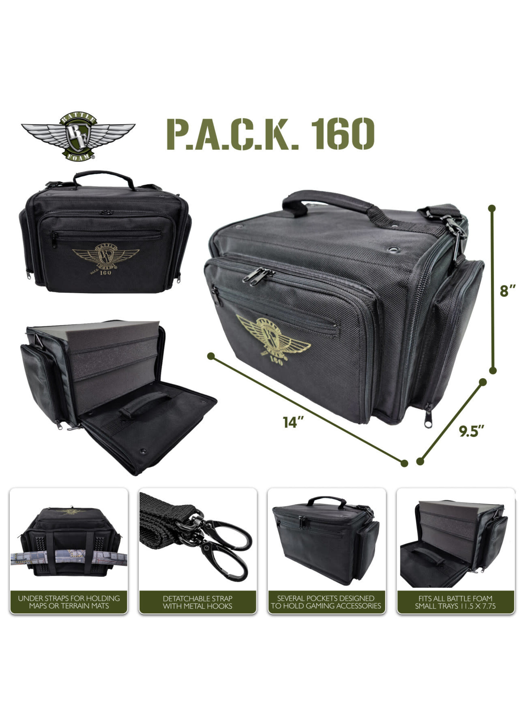 Battle Foam ***Miniatures Case PACK 160 Pluck Foam Load Out Black