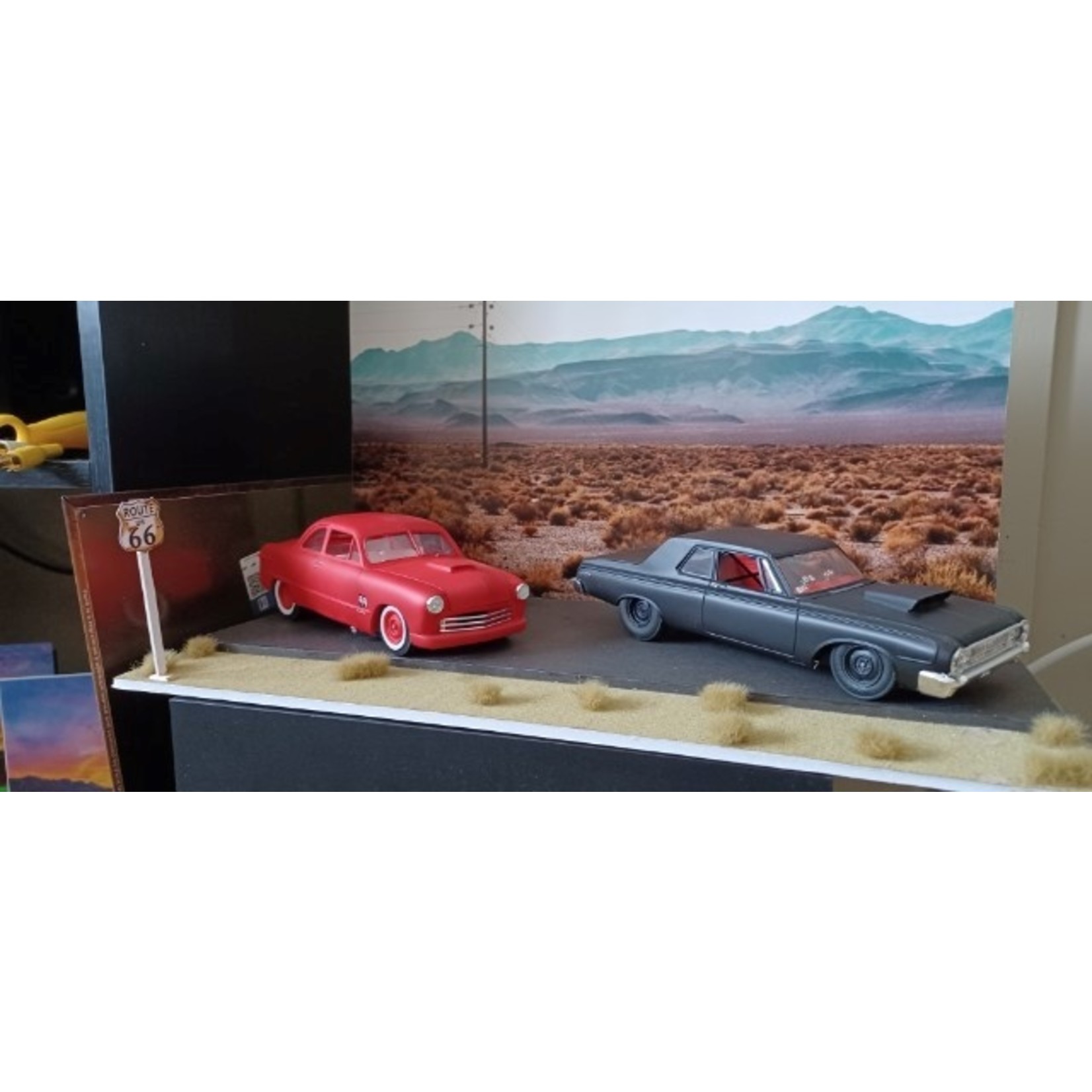 '50 Ford Coupe (right) and '64 Super Stock Dodge Polara - by Rob Berreth
