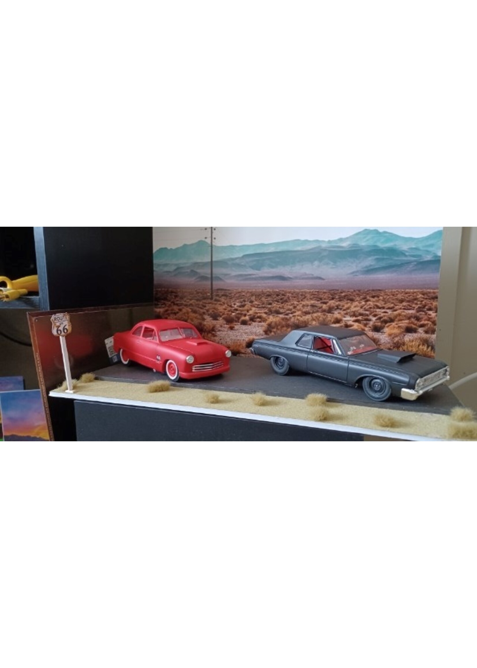 1950 Ford Coupe (right) and '64 Super Stock Dodge Polara - by Rob Berreth