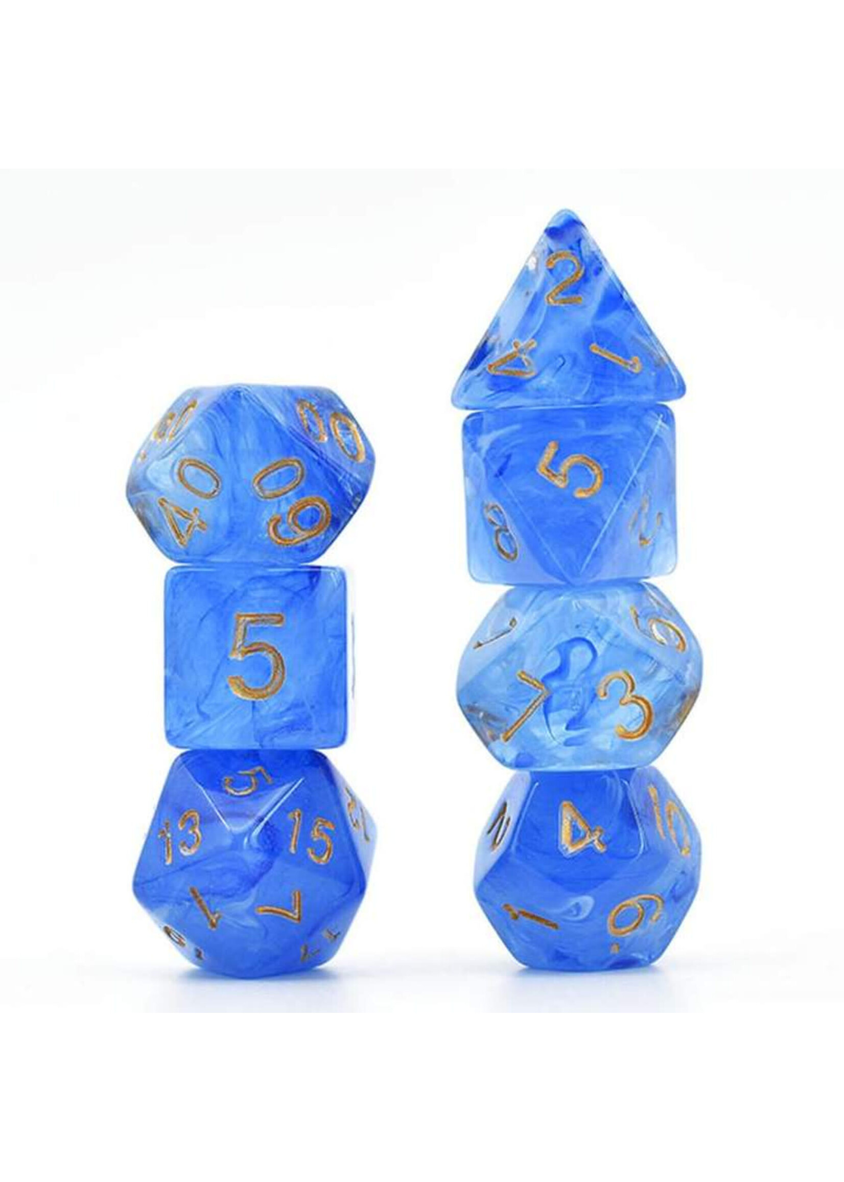 Foam Brain Games ***Dice RPG FBG1137 7pc Blue Silk Translucent