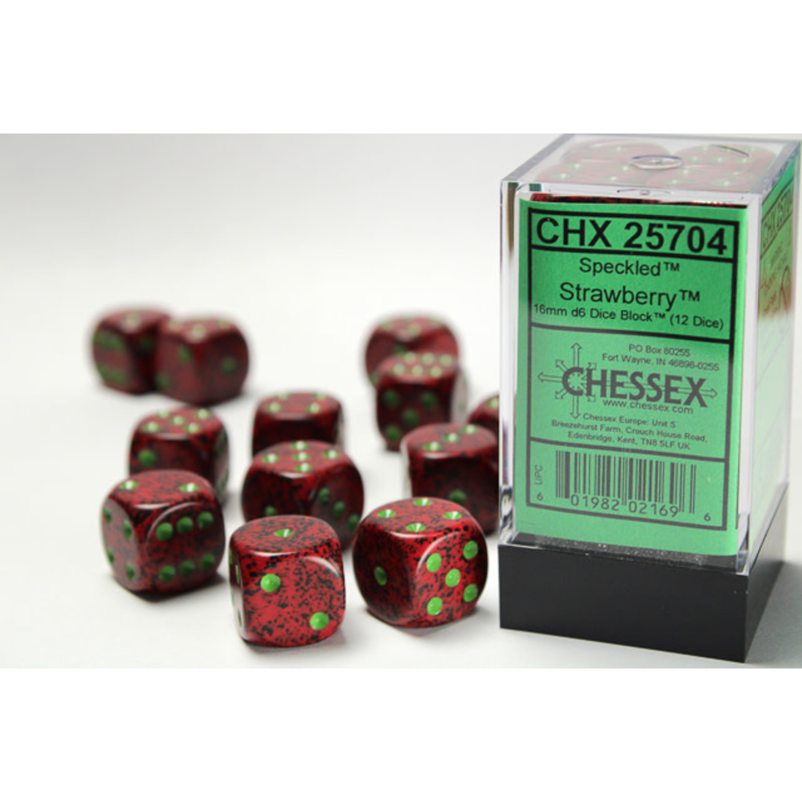 Chessex Dice 16mm 25704 12pc Speckled  Strawberry