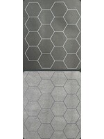 Chessex ***Battle Mat 97680 Megamat Hex 34.5x48 inch Reversible Black Grey