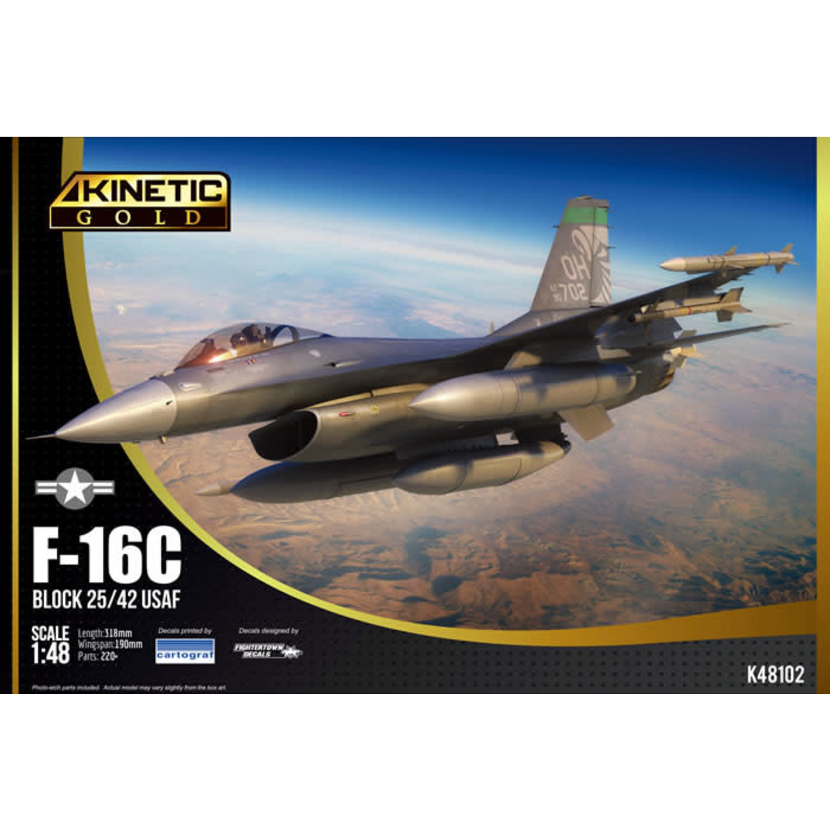 KInetic KIN48102 F-16C Block 25/42 USAF Gold Series (1/48)