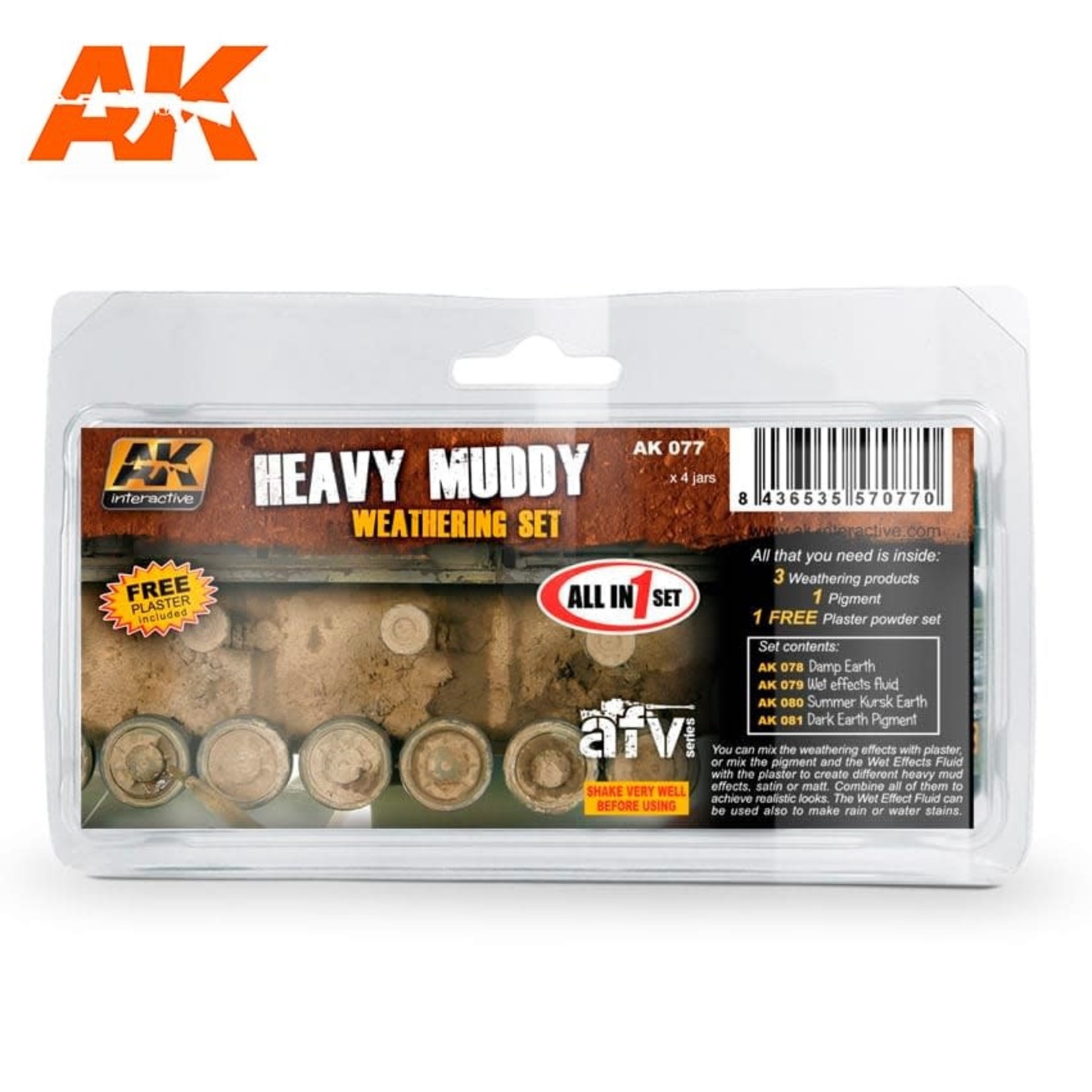 AK Interactive AK-077 Heavy Muddy Weathering Set