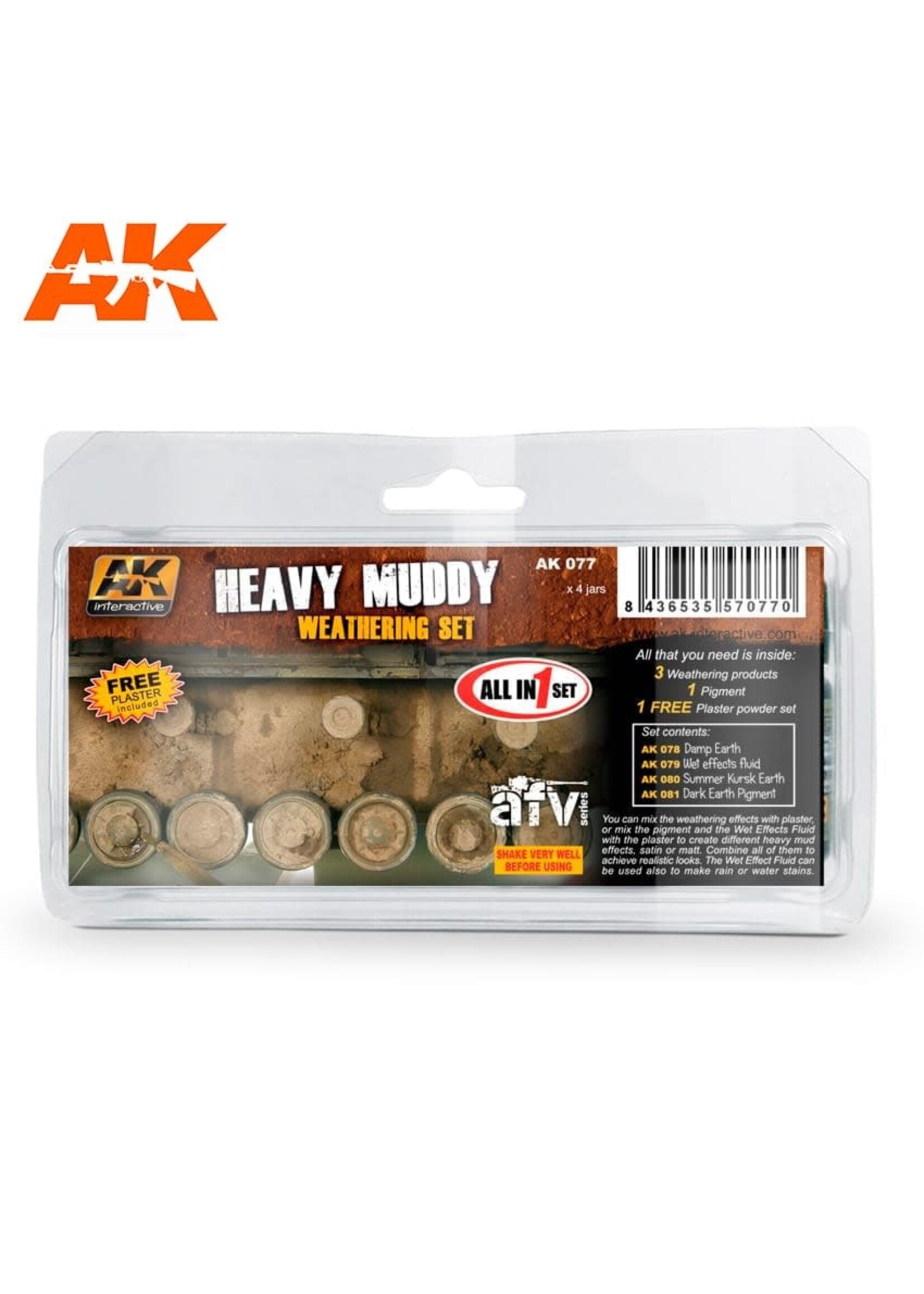 AK Interactive AK-077 Heavy Muddy Weathering Set