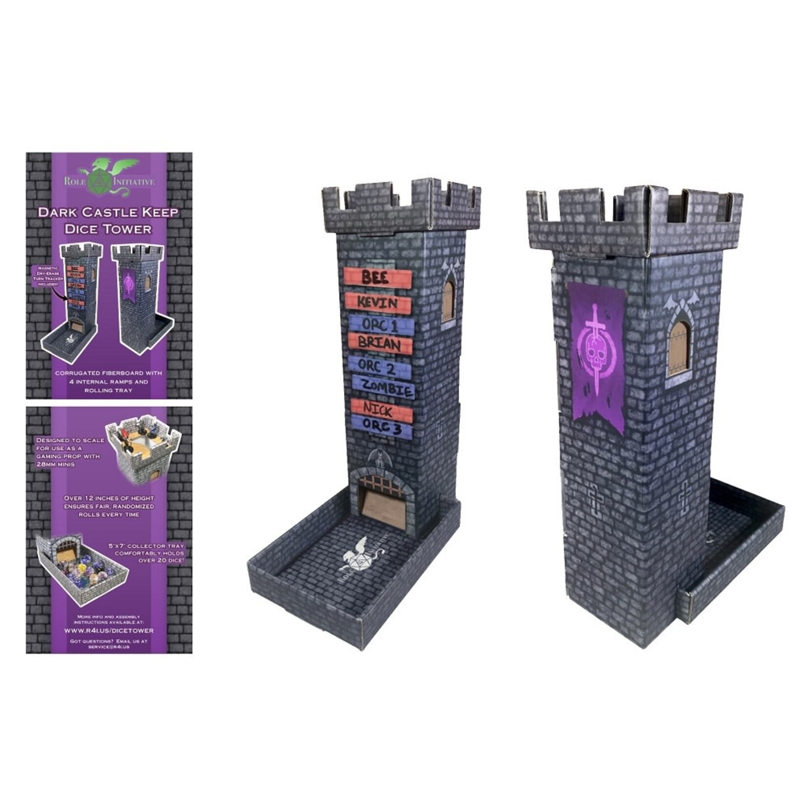 Role 4 Initiative Dice Tower and Turn Tracker Castle Keep