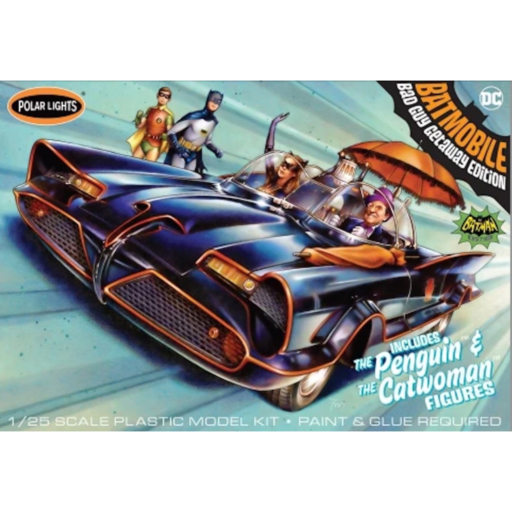 Polar Lights POL998 1966 Batmobile with Penguin and Catwoman Figures (1/25)