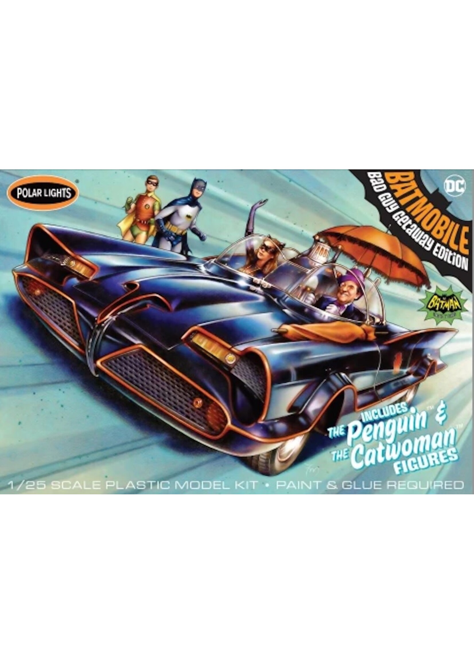 Polar Lights POL998 1966 Batmobile with Penguin and Catwoman Figures (1/25)