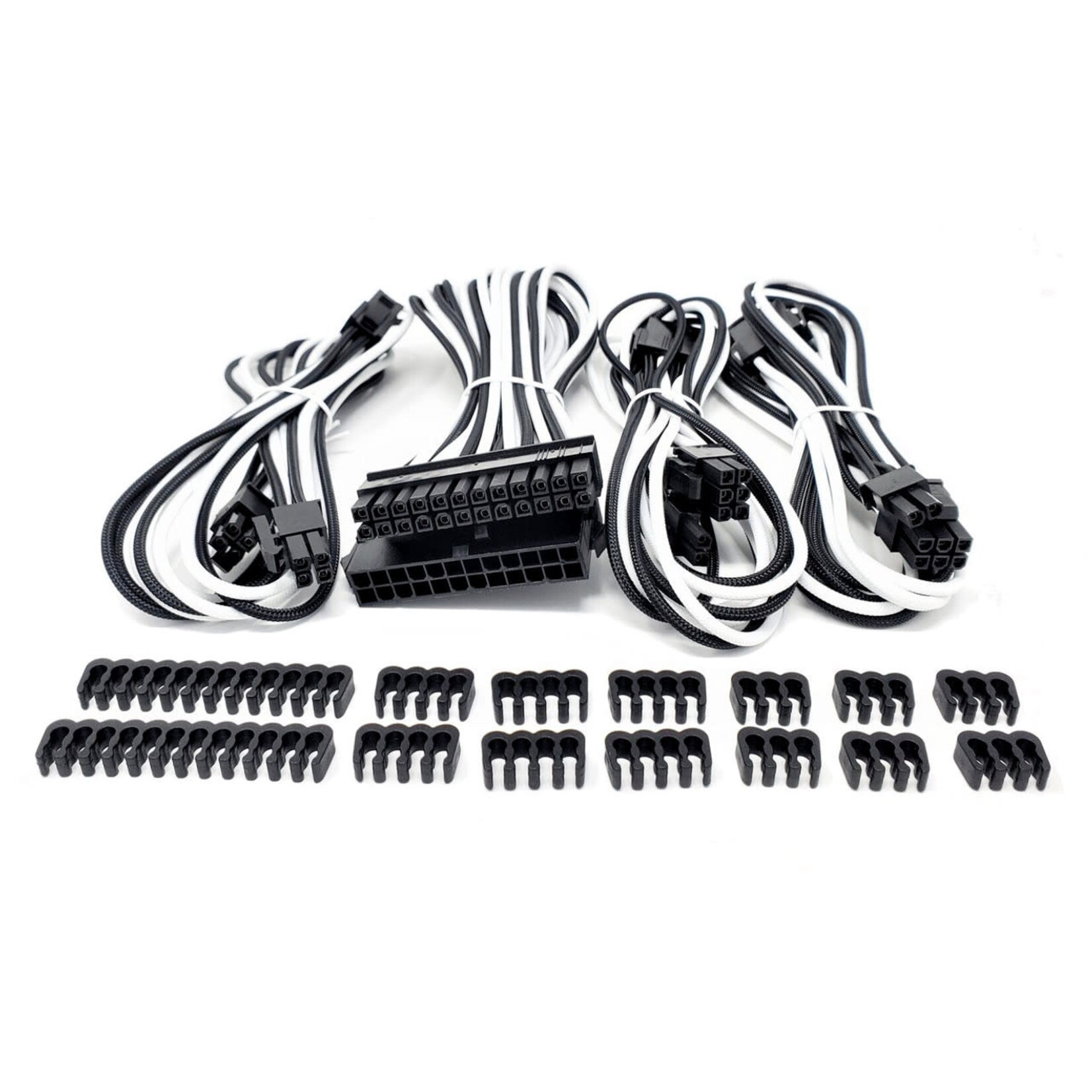 Micro Connectors Micro Connectors Premium Sleeved PSU Cable Extension Kit White/Black
