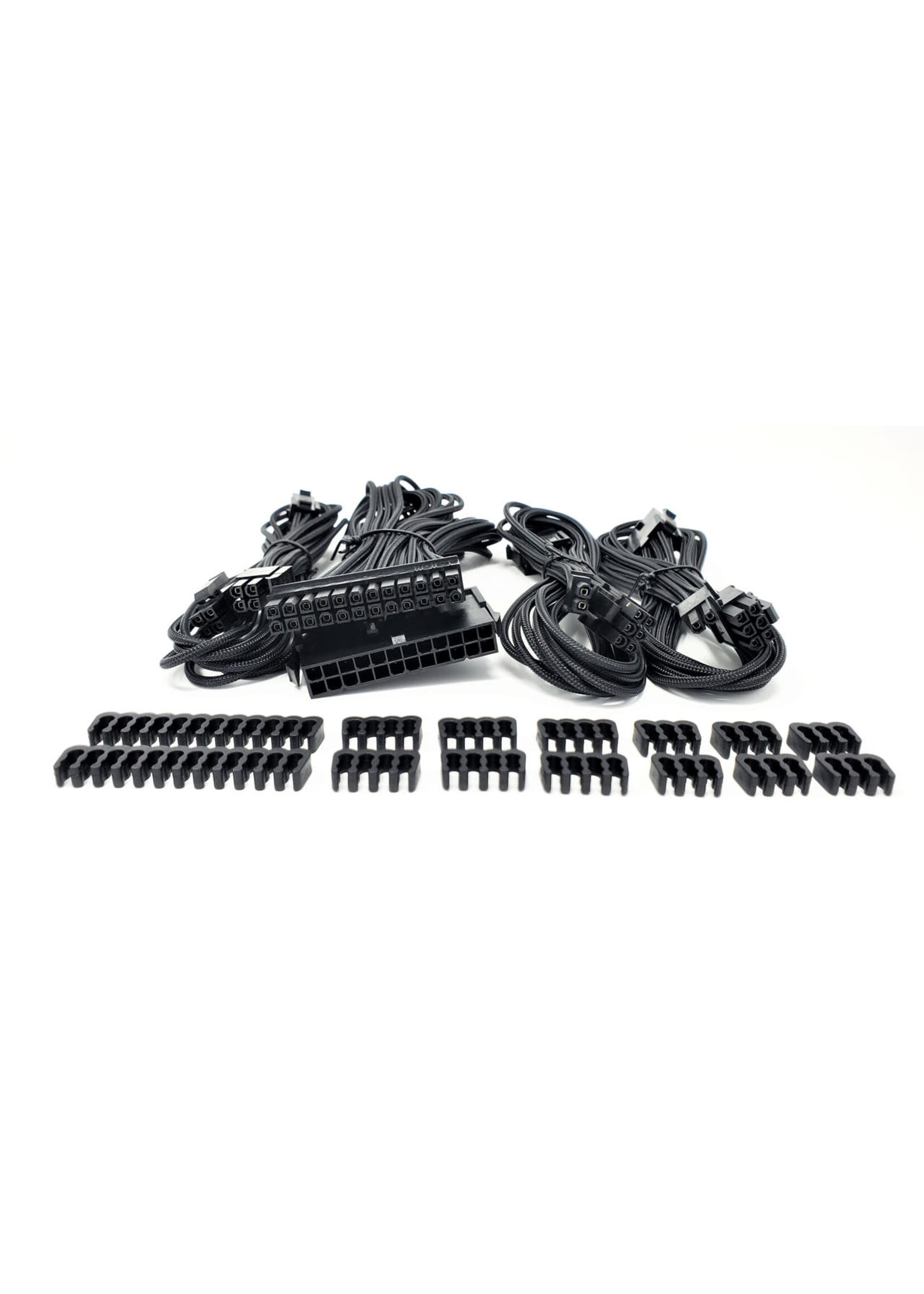 Micro Connector Premium Sleeved PSU Cable Extension Kit (Black)