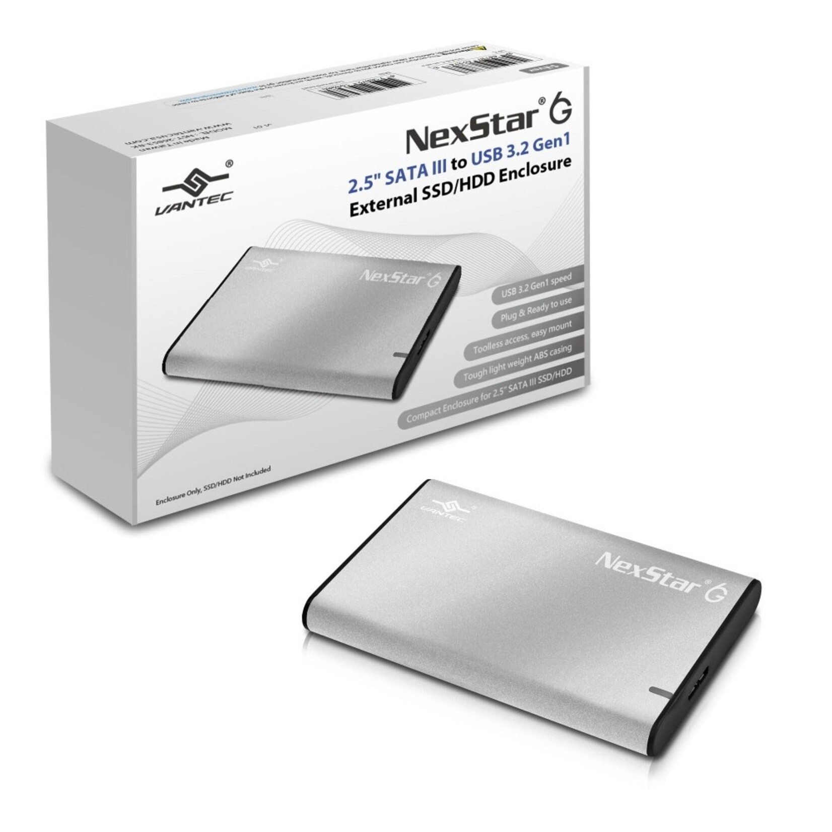 Vantec Vantec NexStar Silver 6G USB3.2 SSD Enclosure