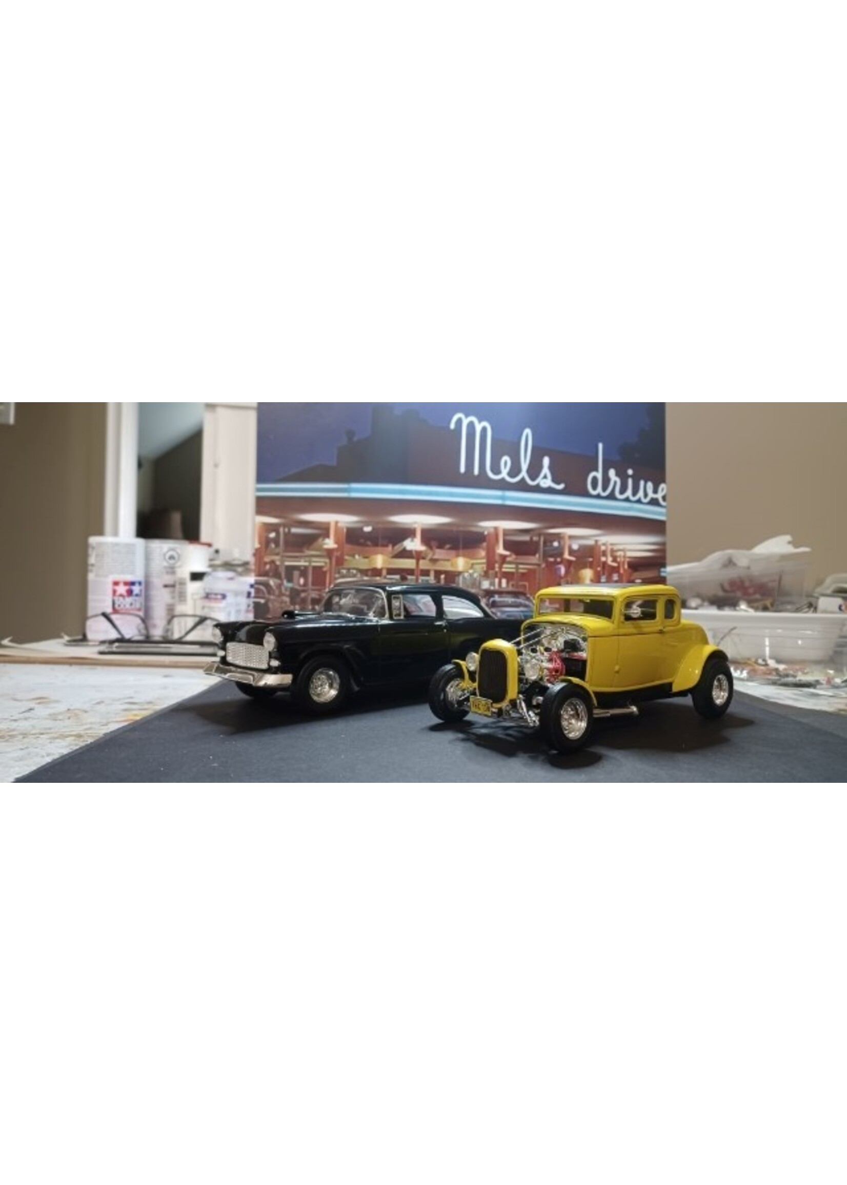 Falfa's '55 Chevy & Milner's '32 Deuce Coupe - by Rob Berreth