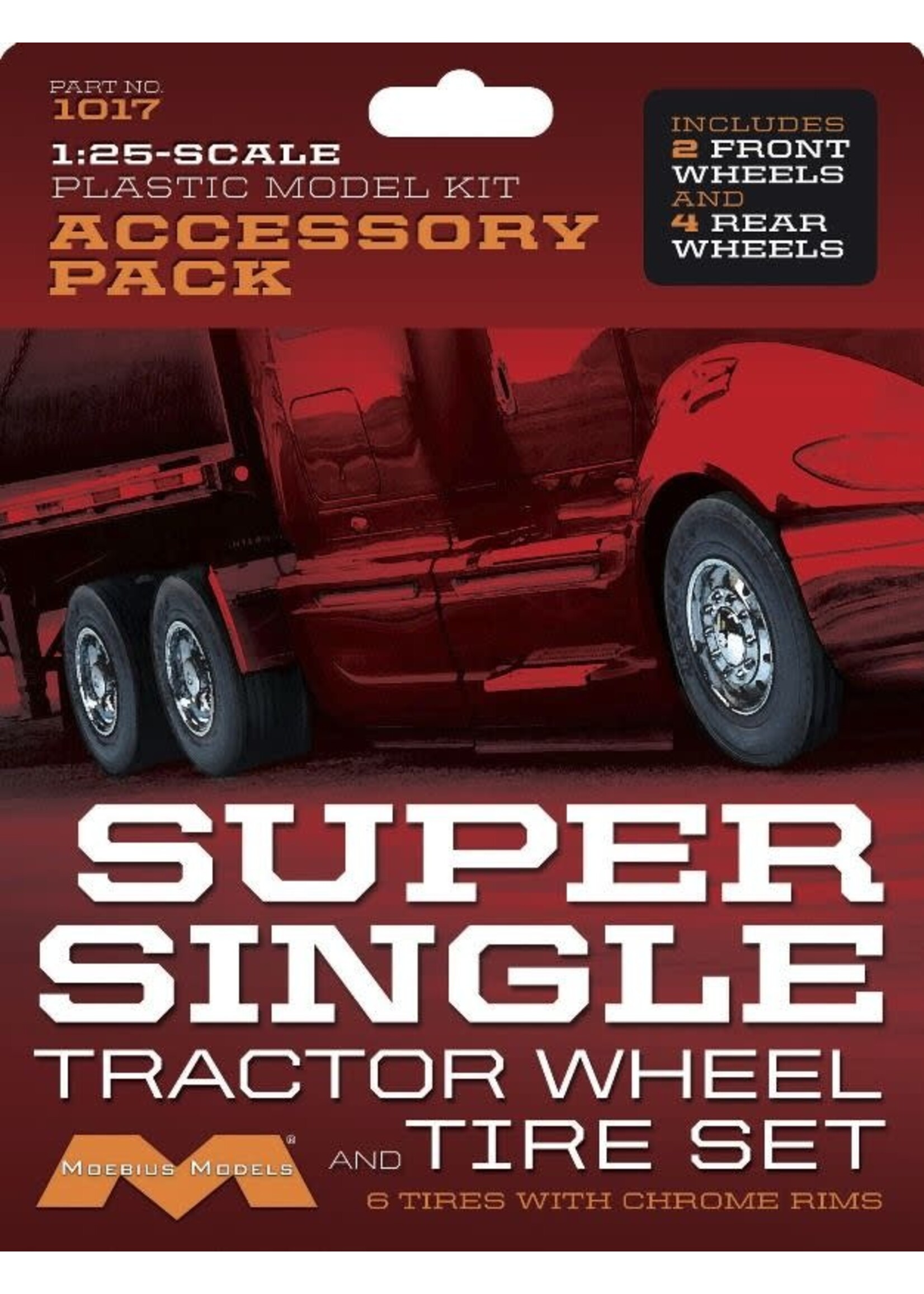 Moebius MOE1017 Super Single Tractor Wheel & Tire Set (1/25)
