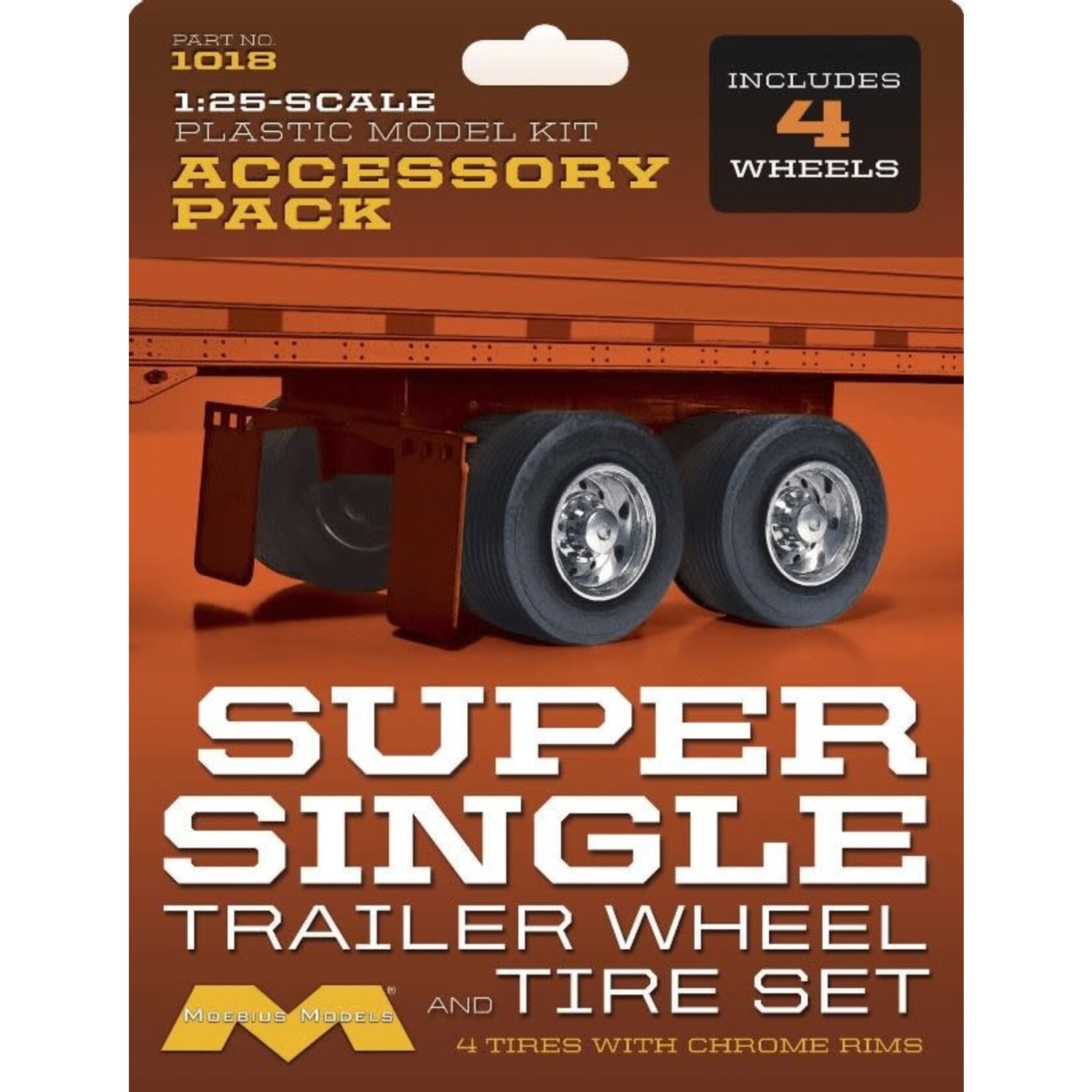 Moebius MOE1018 Super Single Trailer Wheel & Tire Set (1/25)