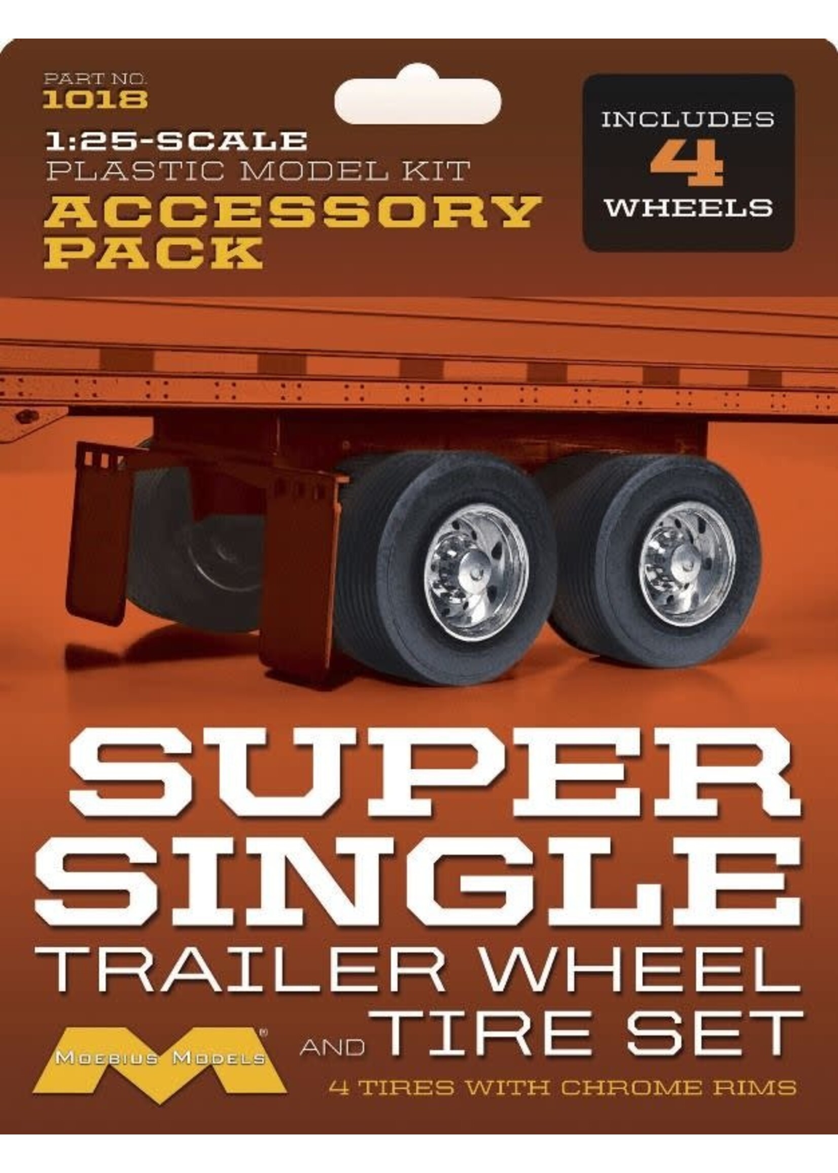 Moebius MOE1018 Super Single Trailer Wheel & Tire Set (1/25)